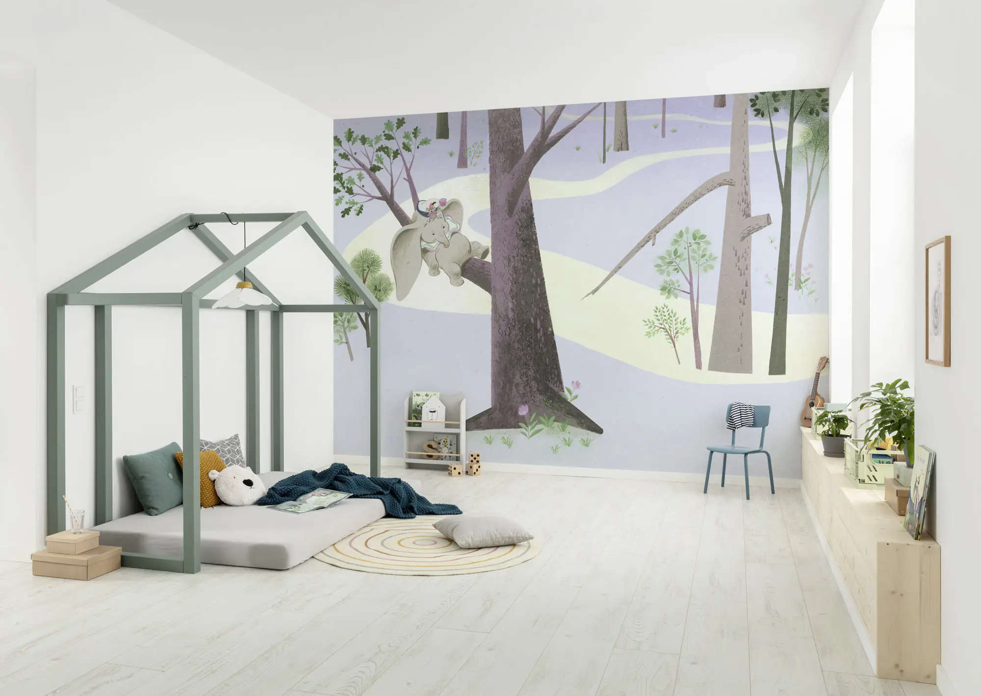 Komar Vlies Fototapete Dumbo Sleep on Tree 400 x 280 cm 