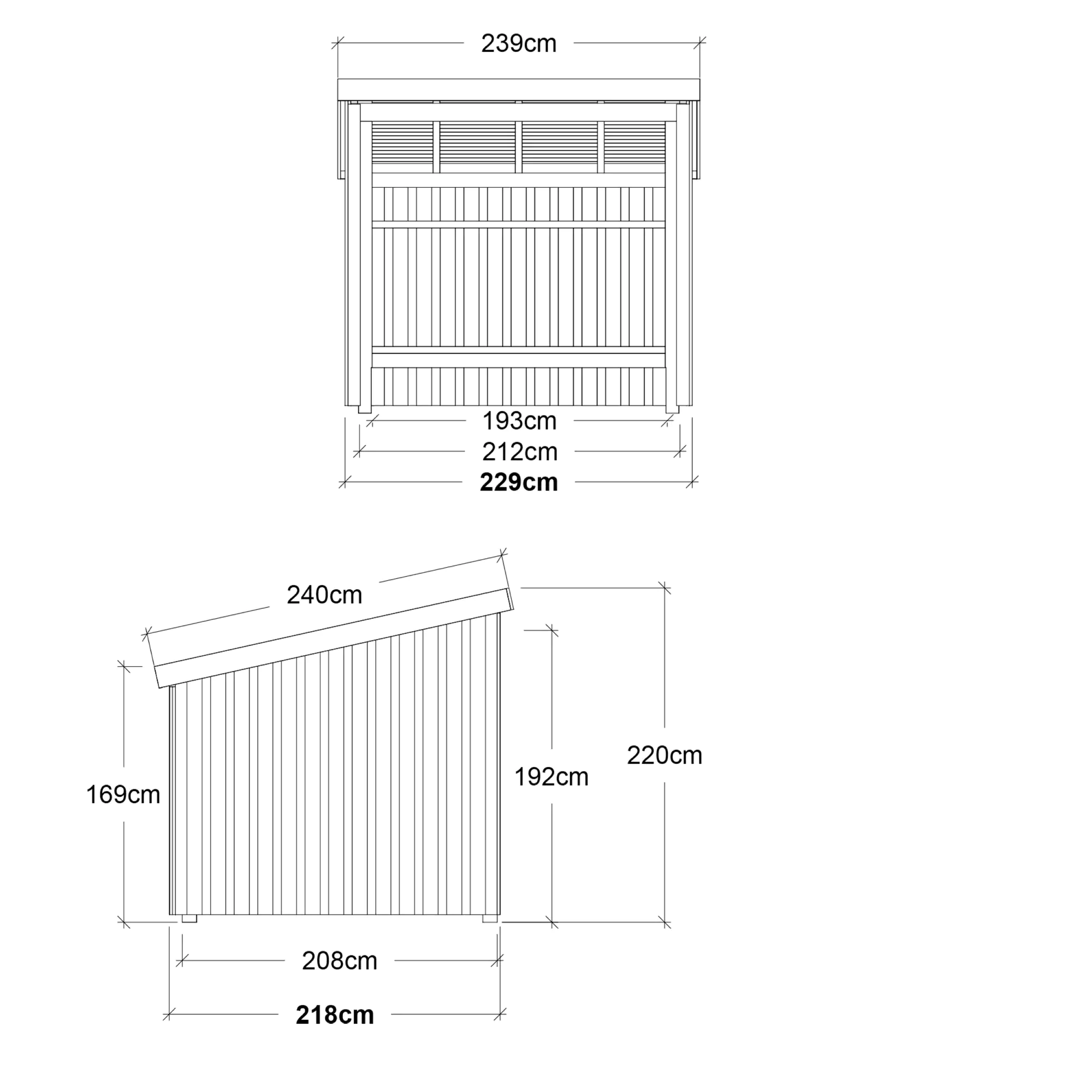 Plus Fahrradunterstand Nordic 213 x 208 cm natur offen