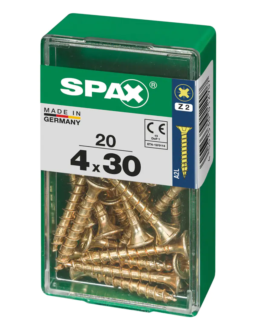 Spax Universalschrauben 4.0 x 30 mm PZ 2 - 20 Stk. Spax Universalschrauben 4.0 x 30 mm PZ 2 - 20 Stk.