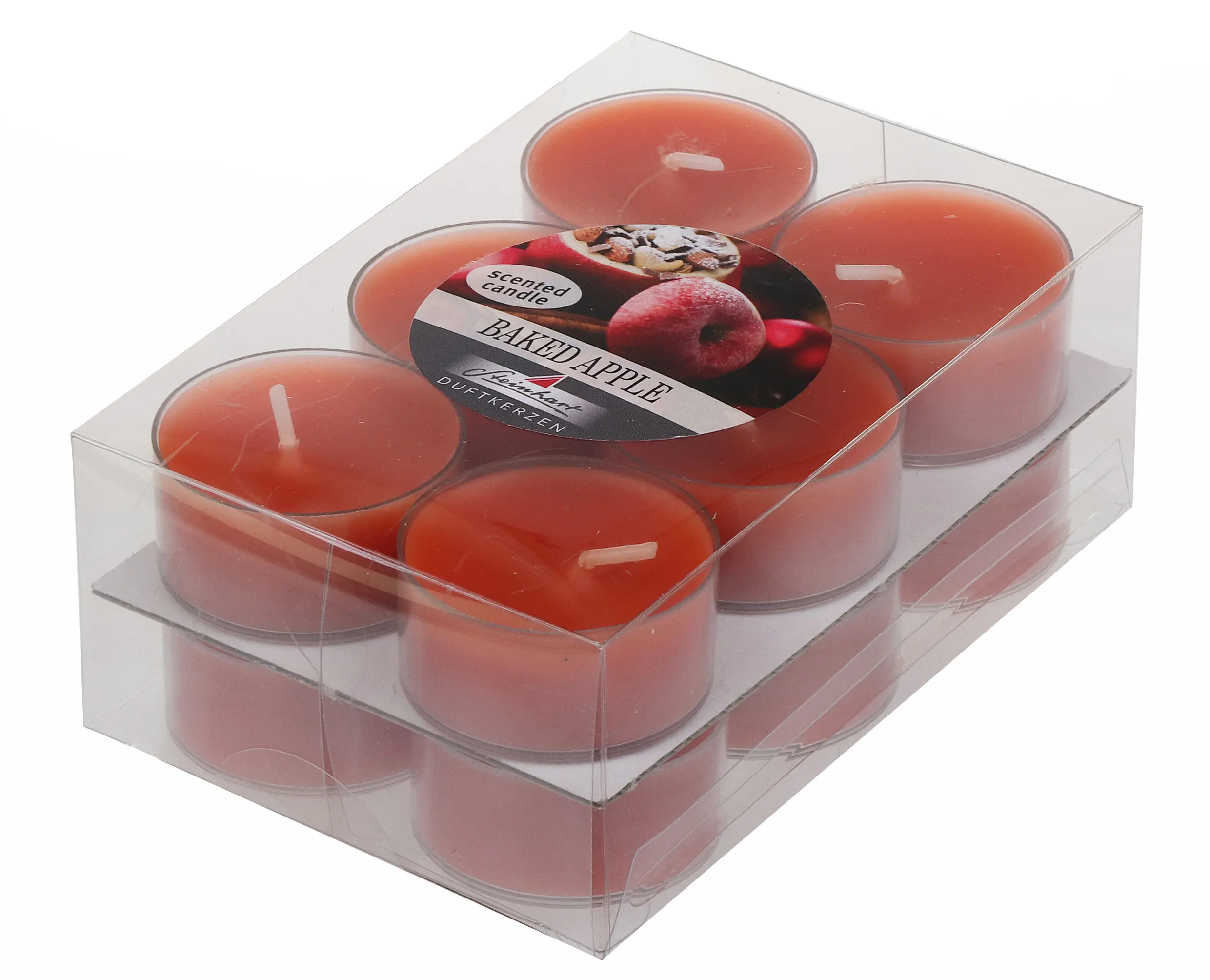 Steinhart Duftteelichter Baked Apple Ø 1,8 x 3,8 cm dunkelorange - 12er Pack