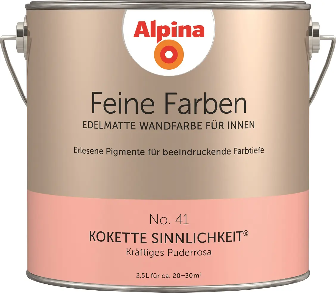 Alpina Feine Farben Wandfarbe No. 41 Kokette Sinnlichkeit - kräftiges puderrosa 2,5 L