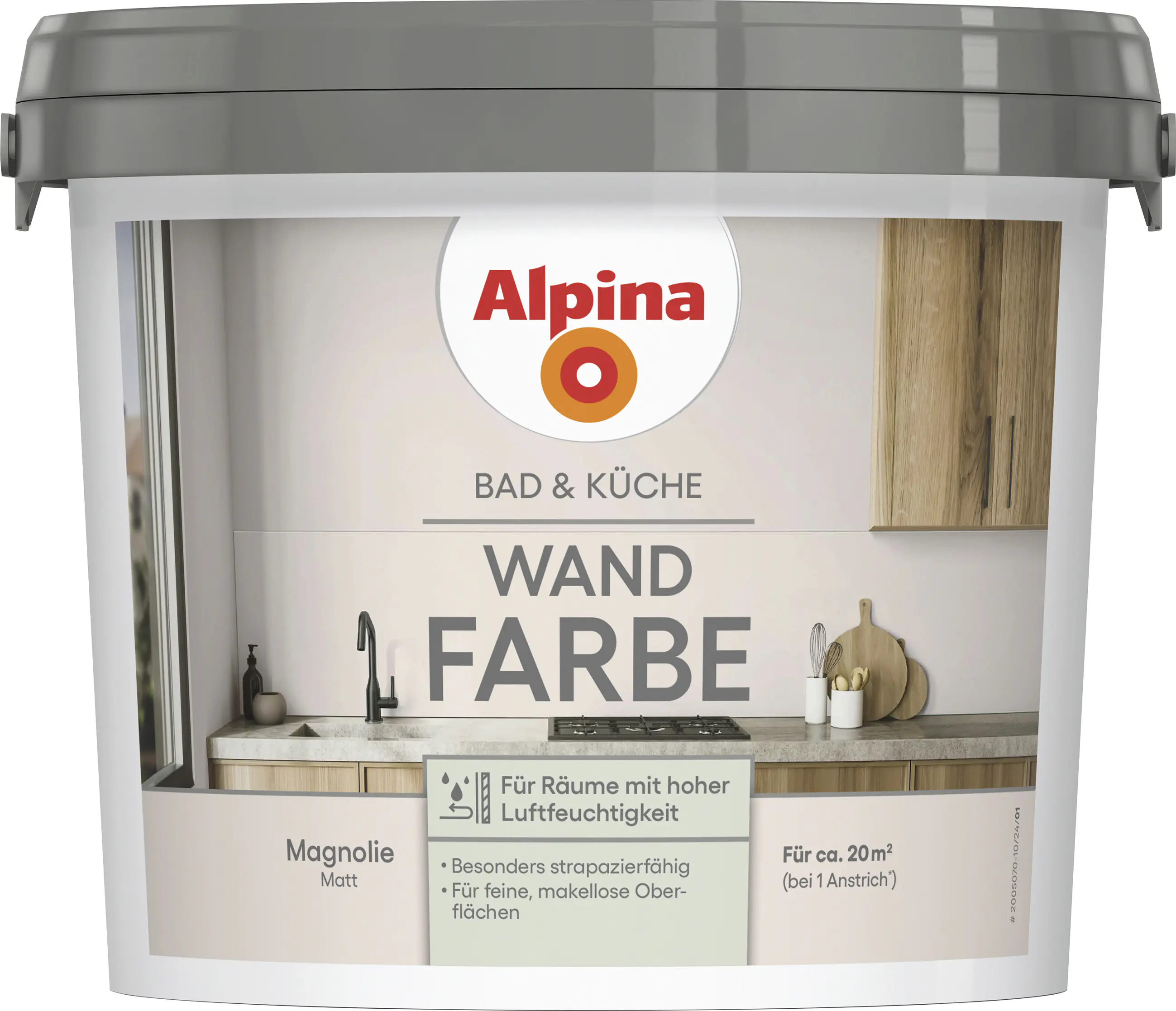 Alpina Wandfarbe für Küche & Badezimmer Magnolie 2,5 L