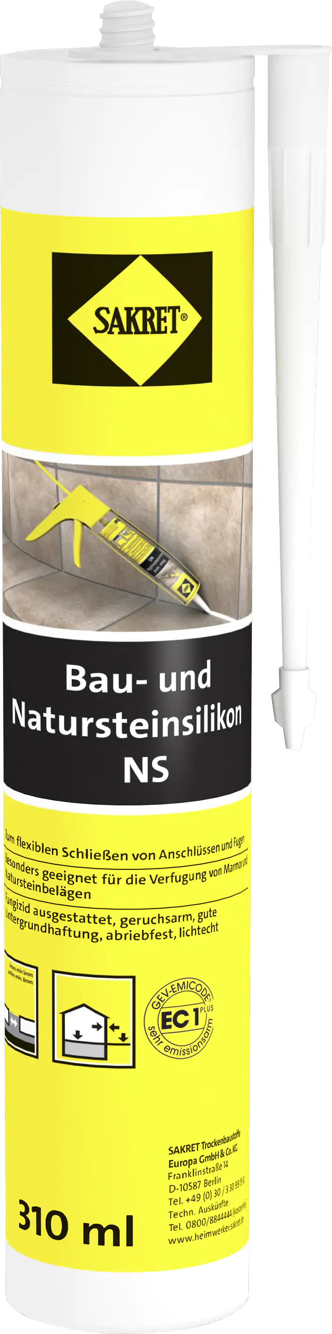 SAKRET Bau und Naturstein Silikon NS dunkelgrau 310 ml