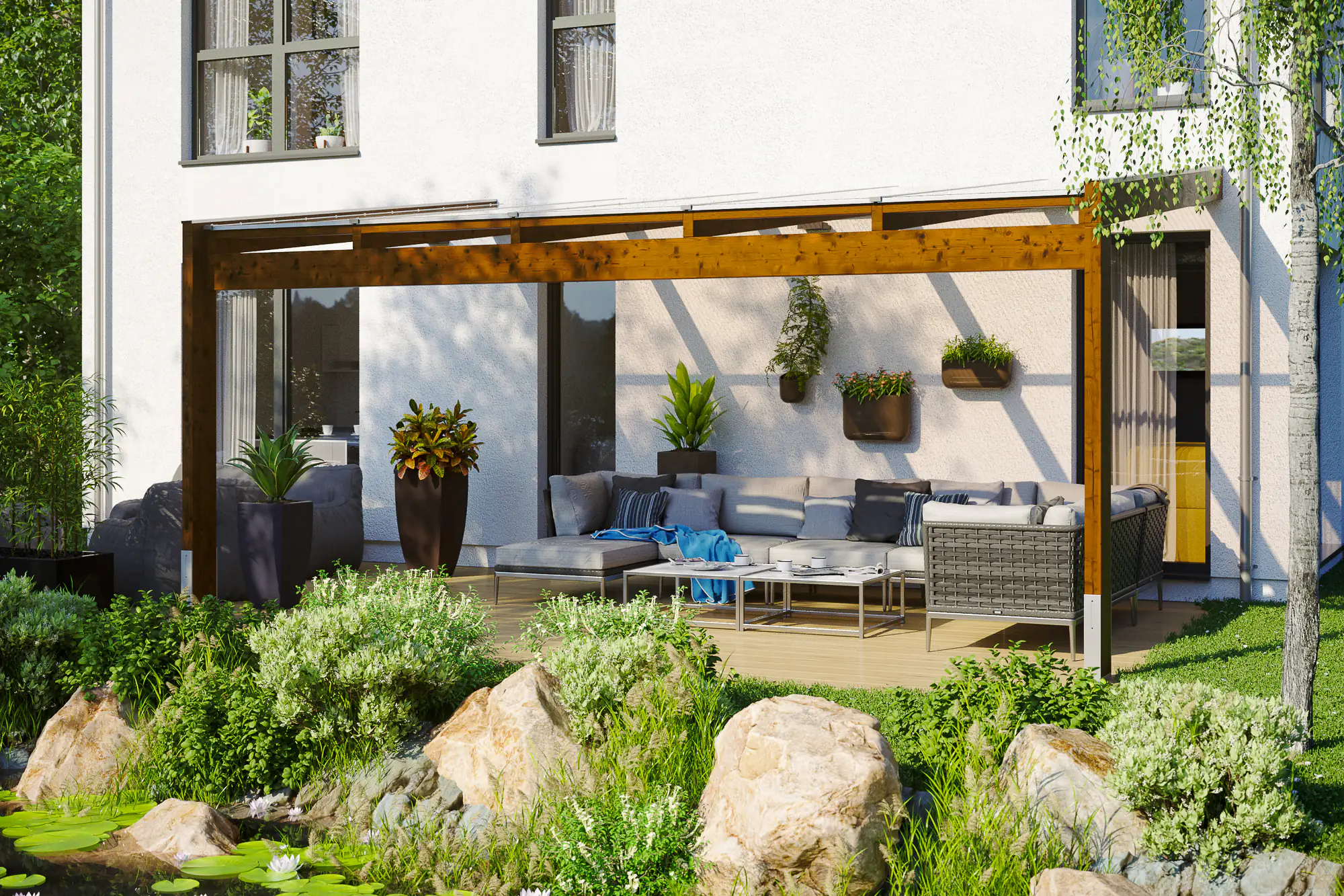 SKAN HOLZ Terrassenüberdachung Novara 557 x 259 cm Leimholz