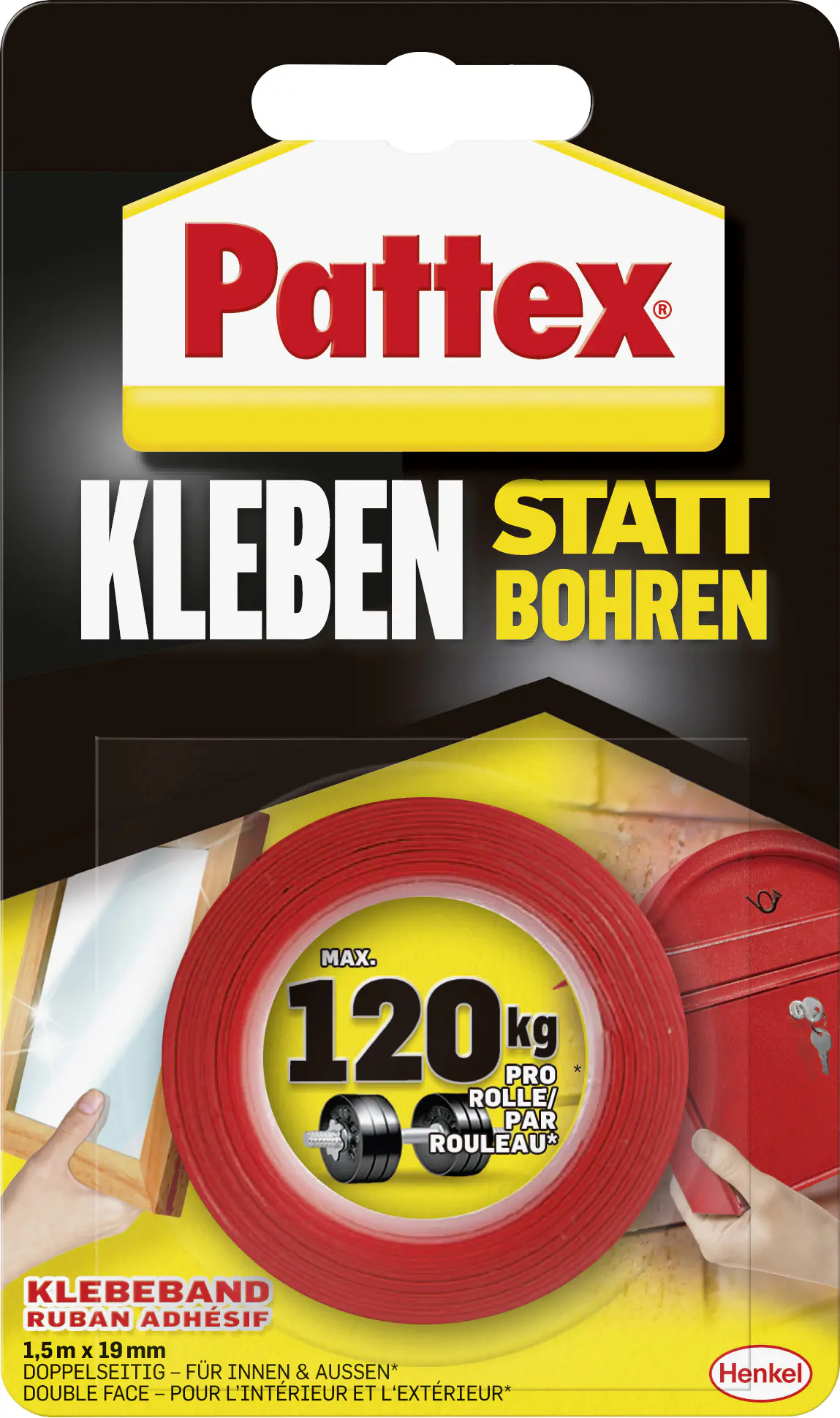 Pattex Kleben statt Bohren Klebeband superstark, 19 mm x 1,5 m