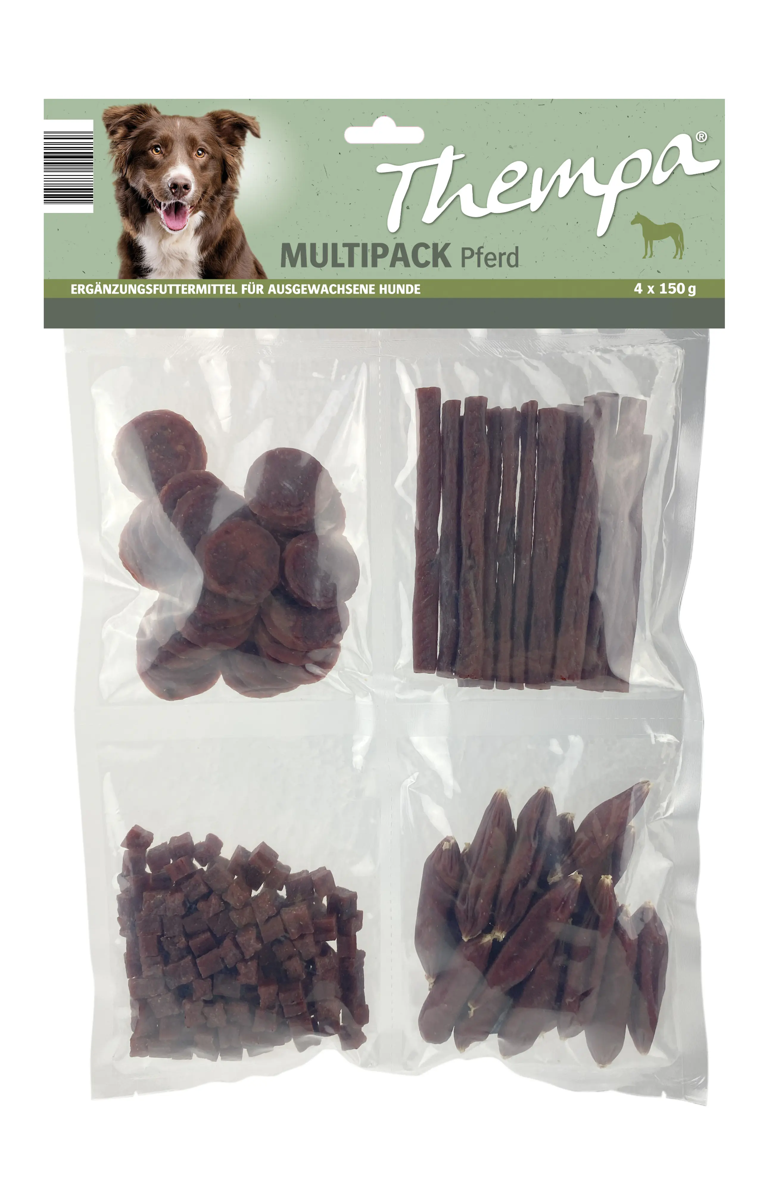 Thempa Hundesnack Adult Multipack 4 x 150 g Pferd