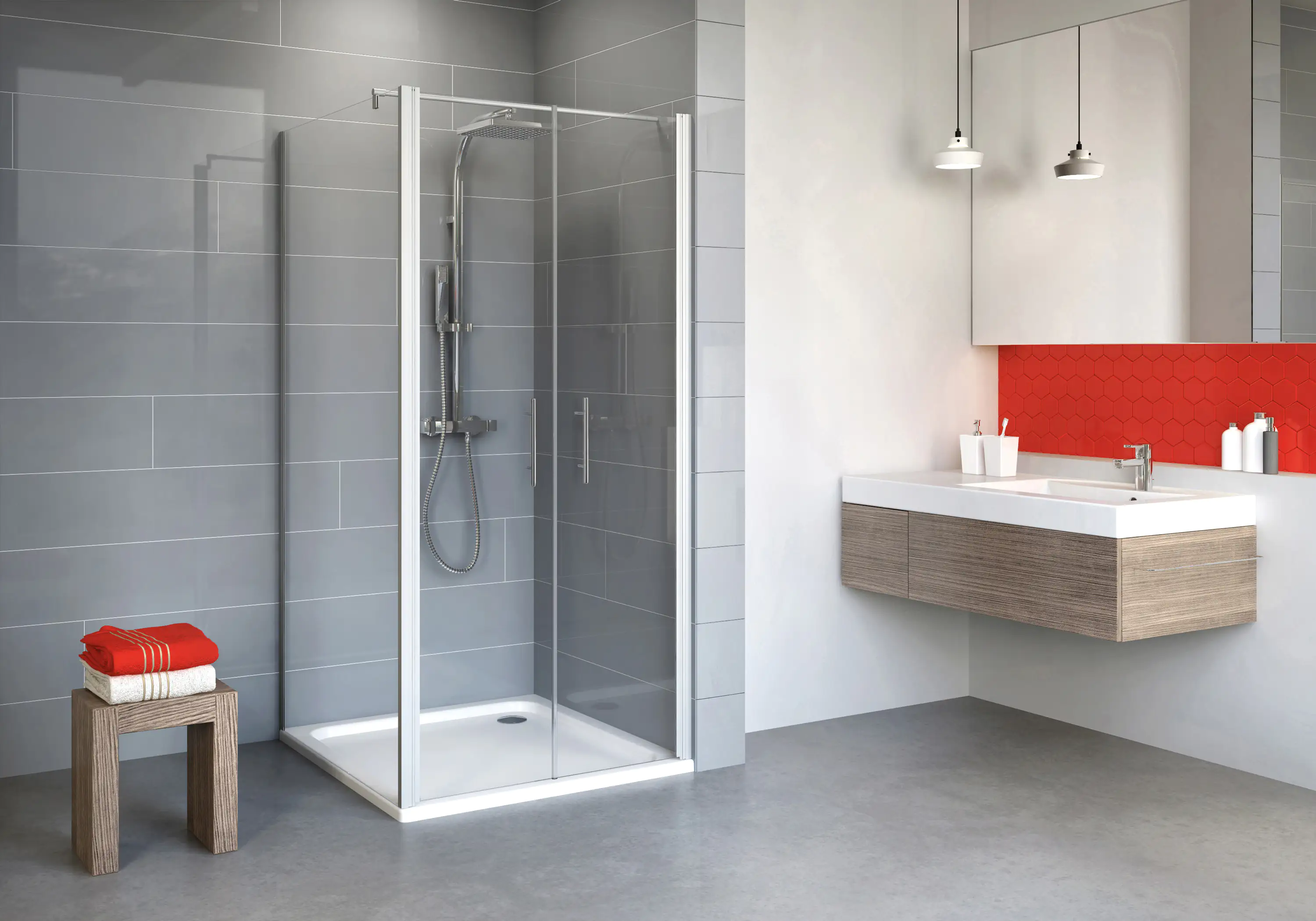 Schulte Pendeltür Seitenwand 80 x 80 x 192 cm Alexa Style 2.0