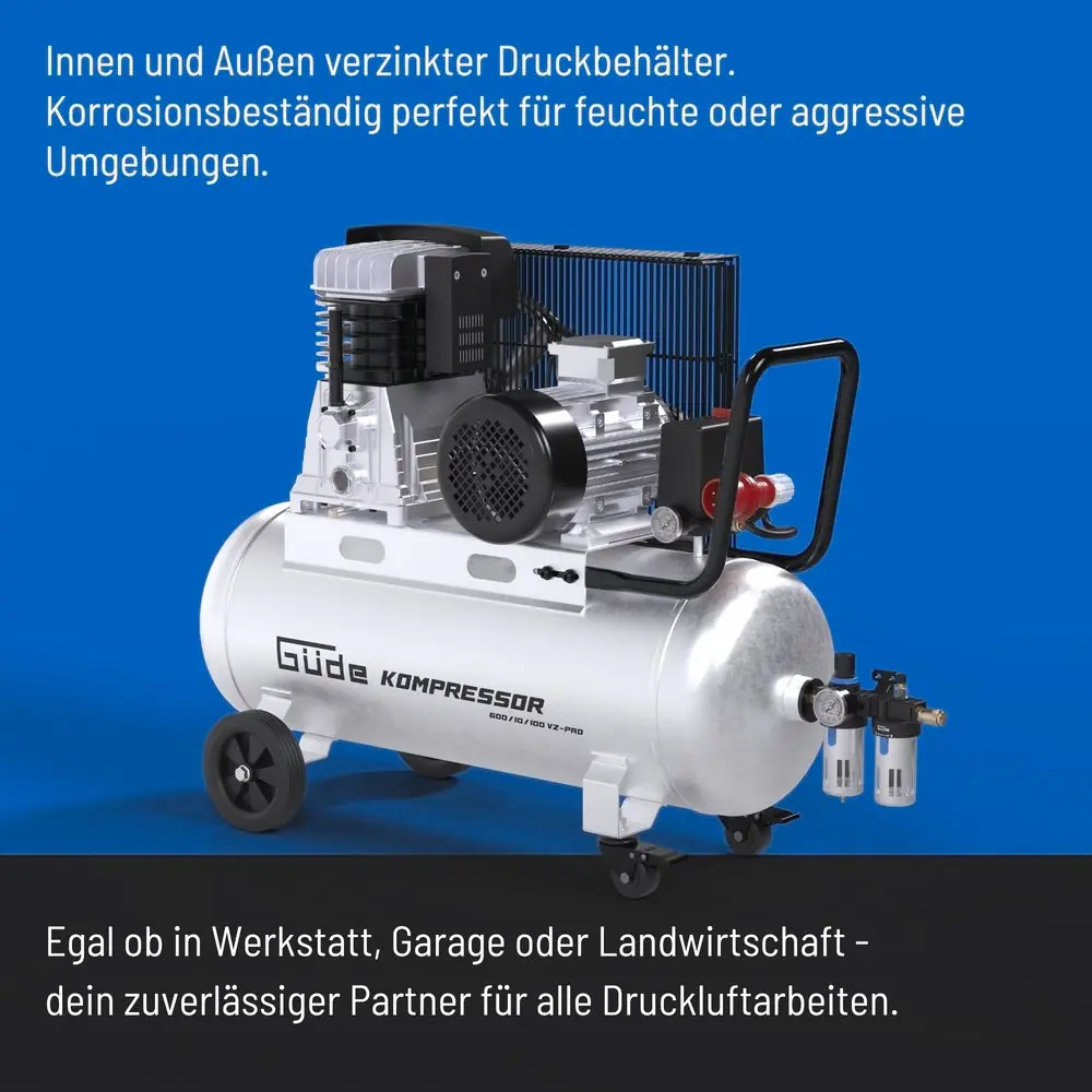 Güde Kompressor 600/10/100 VZ-PRO max. 10 bar 100 l 4000 W 400 V