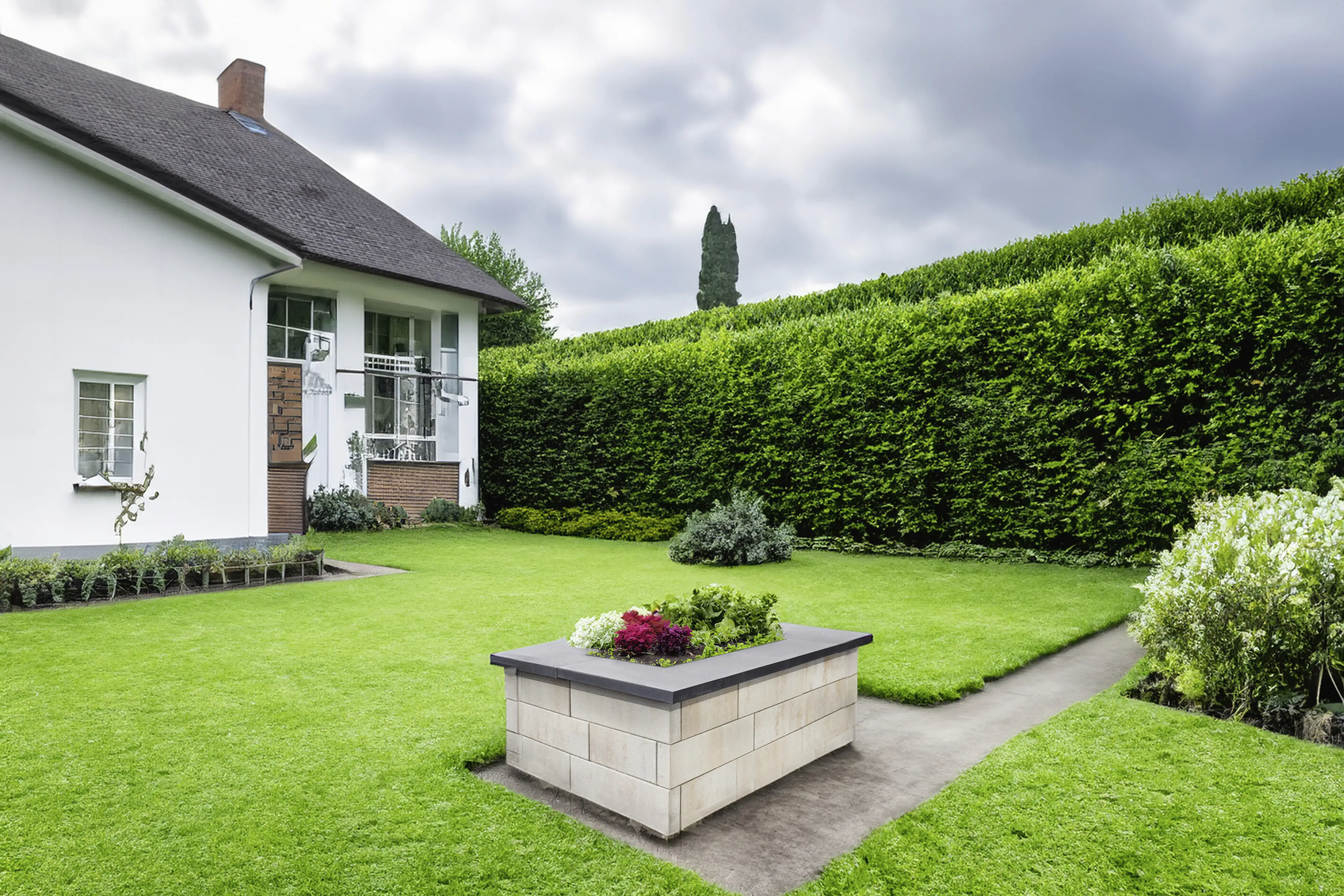 EHL Betonsteine Hochbeet Tribus CityPur 173 x 93 cm sandstein-nuanciert