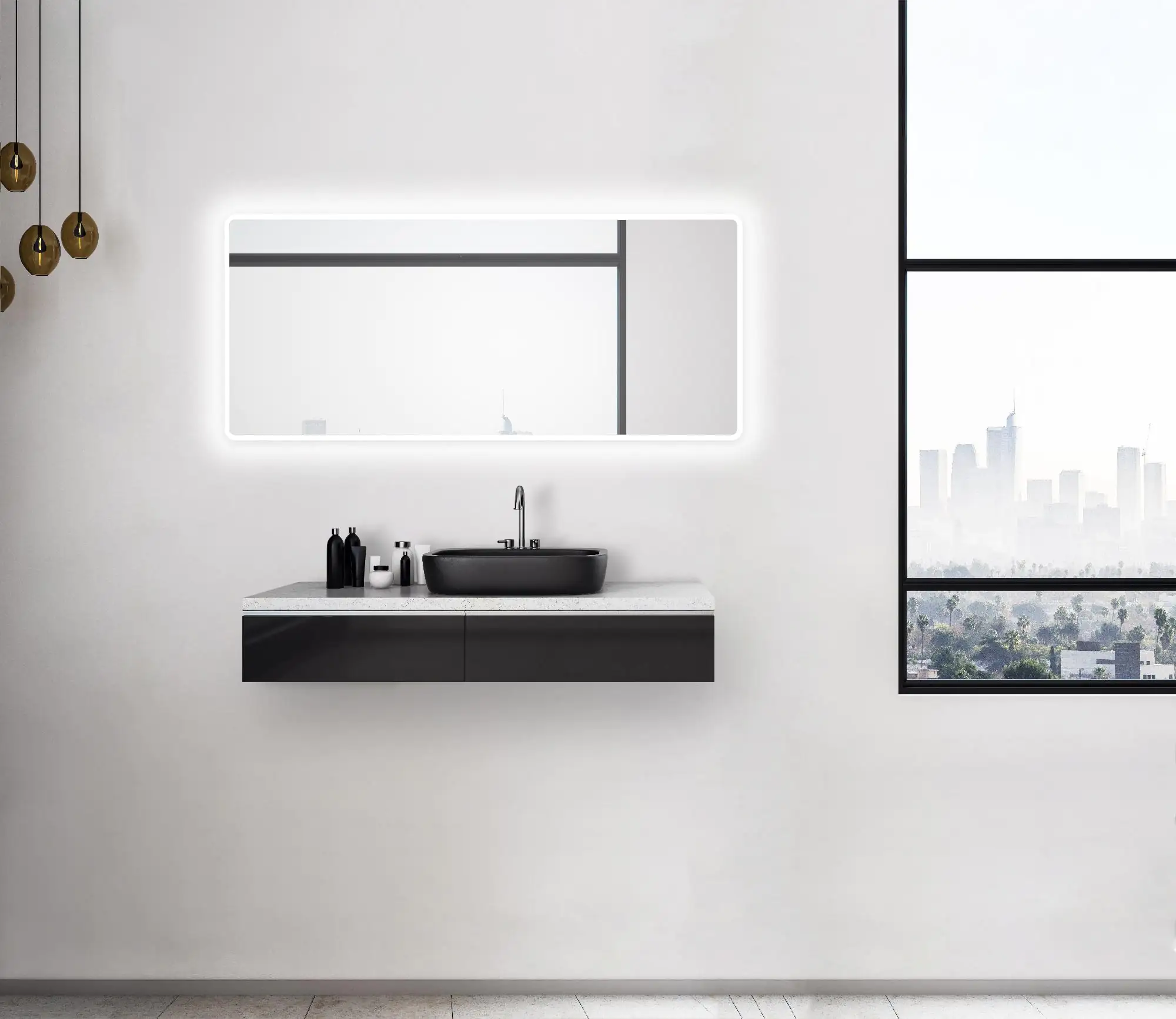 DSK LED Lichtspiegel Silver Luna 160 x 70 cm