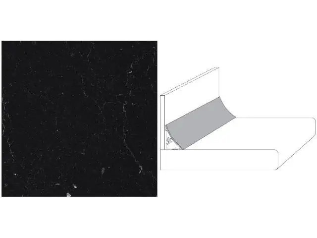 Getalit Wandanschlußsystem Plus 59 cm, 2 x 3 cm marmor marquina kaviar grau