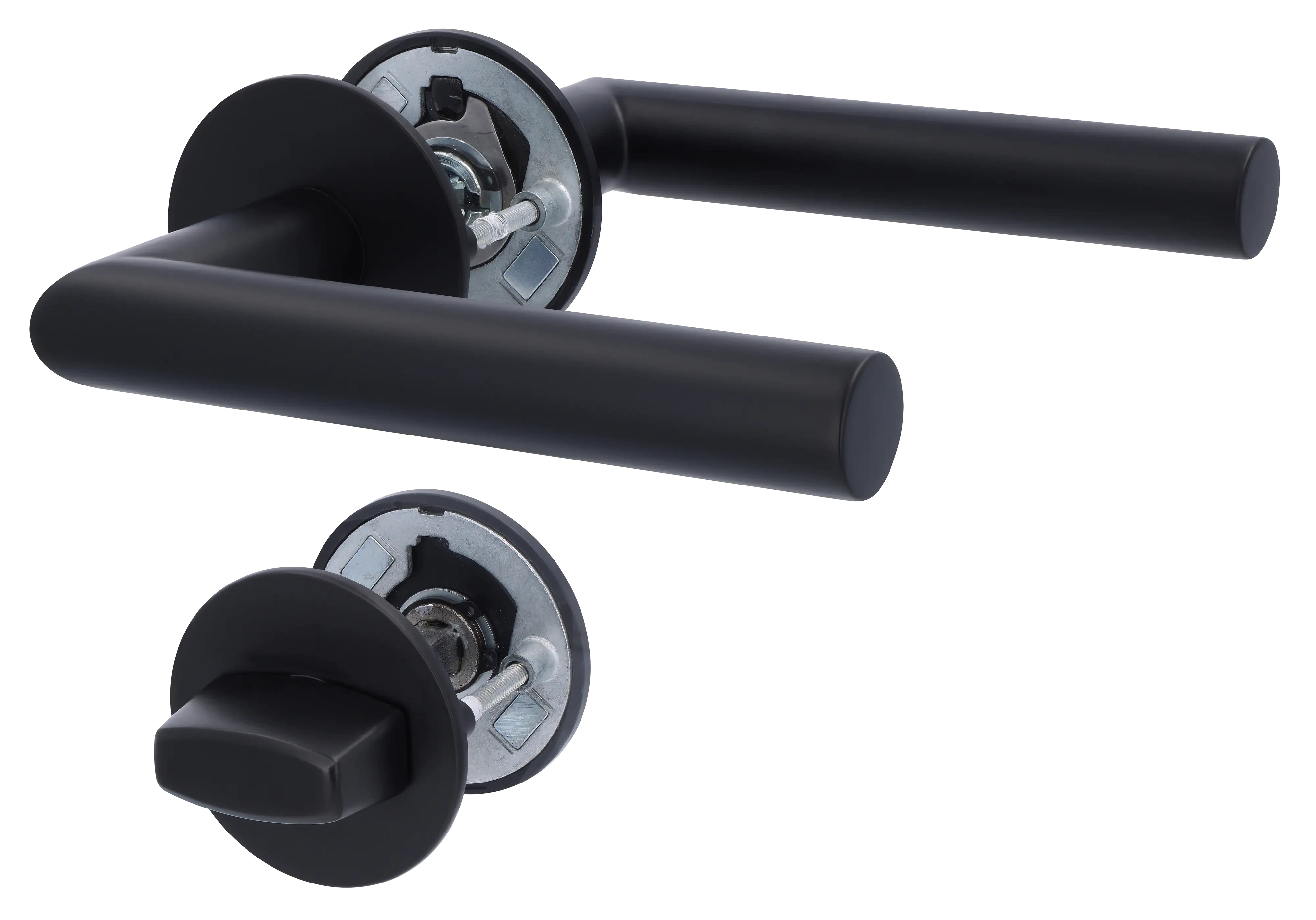 Alpertec WC-Rosettengarnitur Fair I Flat Magnet Edelstahl schwarz rund Alpertec WC-Rosettengarnitur Fair I Flat Magnet Edelstahl schwarz rund