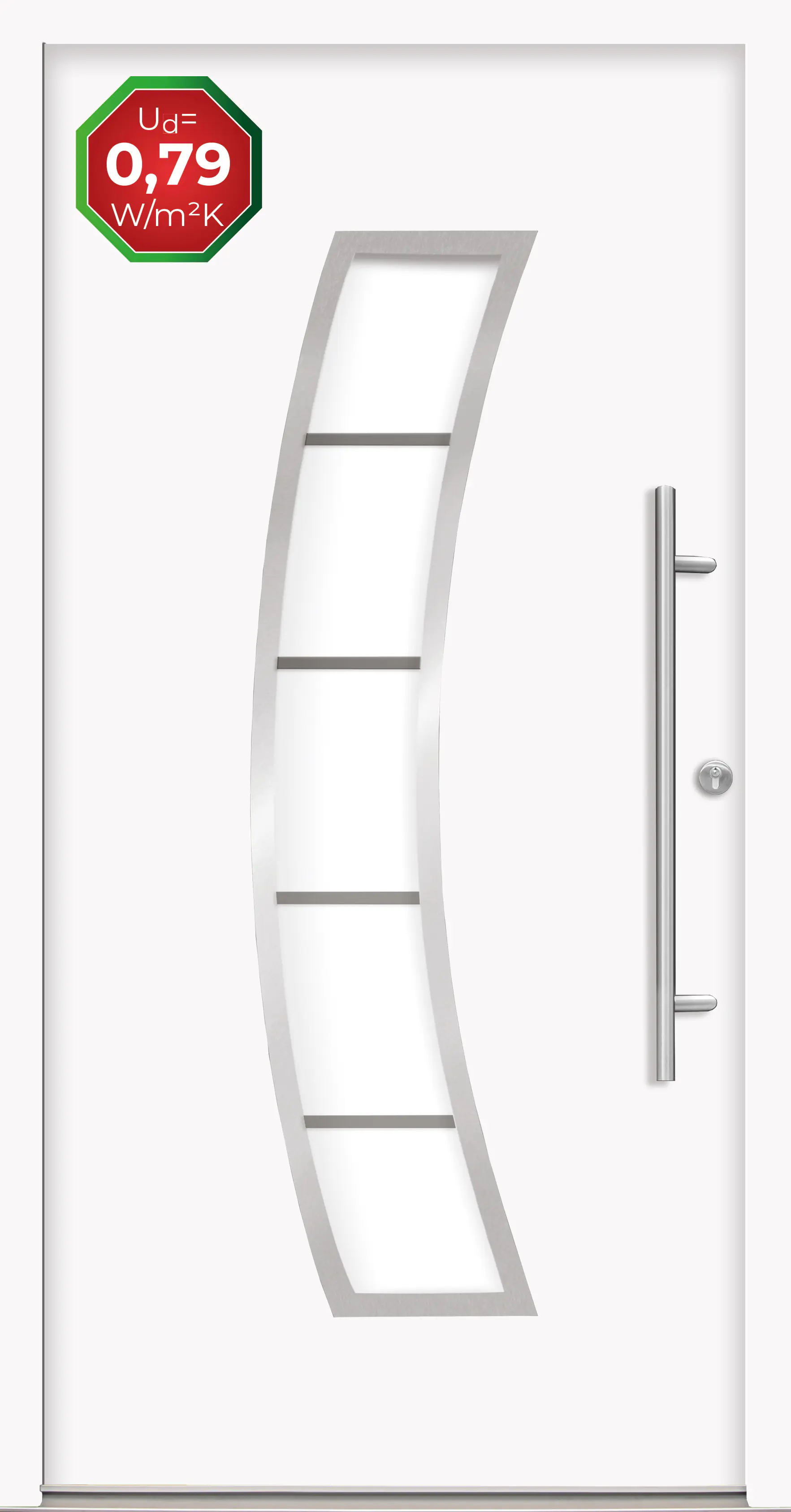 Splendoor Haustür Passivedoor Premium P14 Weiß DIN Rechts 110 x 210 cm