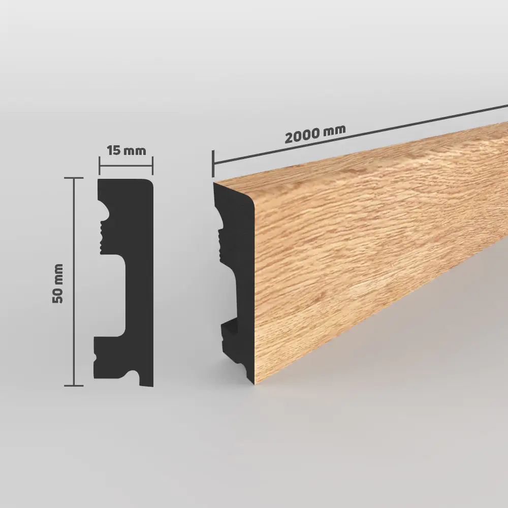 SELITSTYLE Sockelleiste FBL50 200 cm 50 x 15 mm 100% Wasserfest