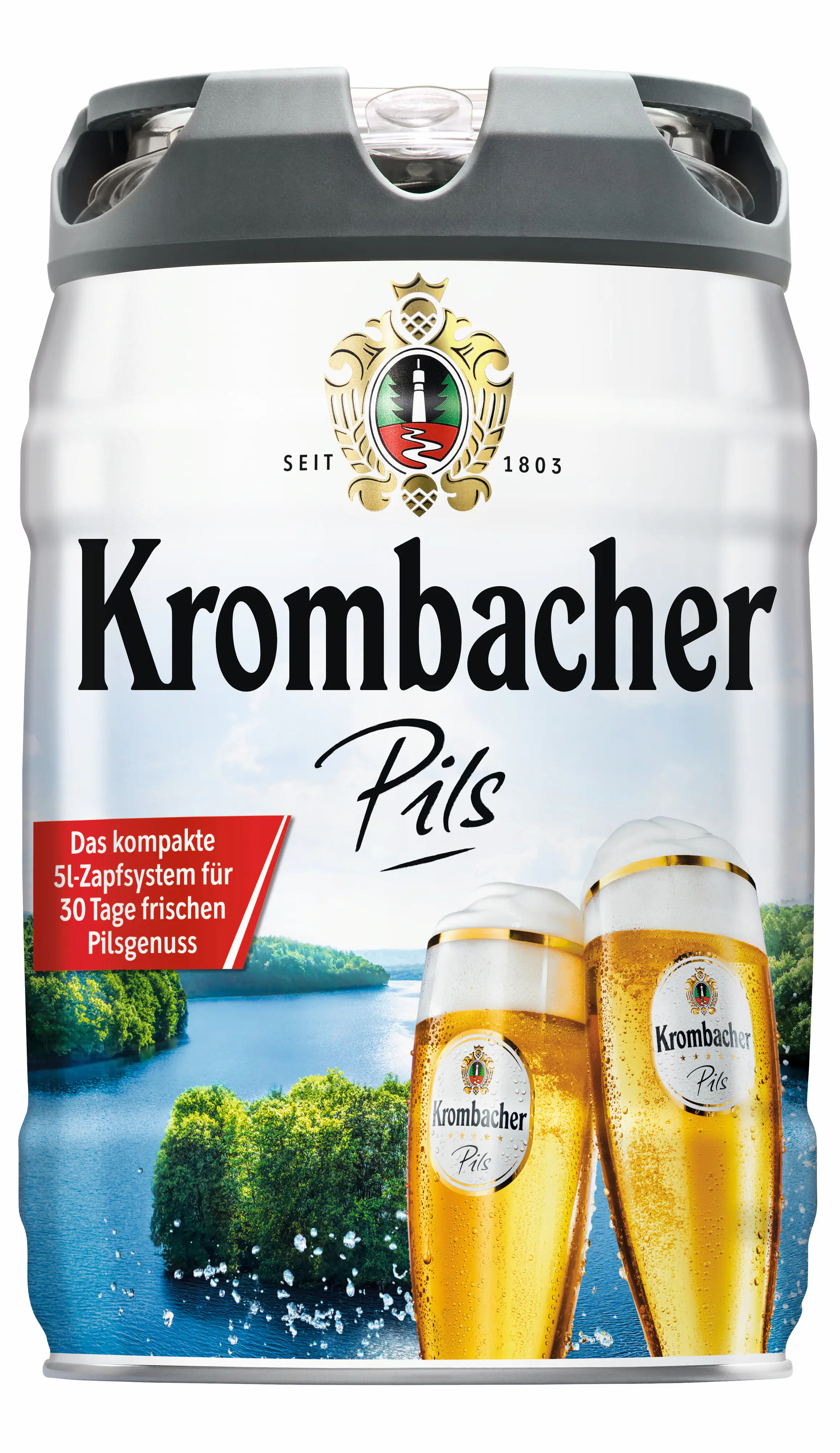 Krombacher Pils Bier 5 l Frische-Fass mit Zapfhahn Krombacher Pils Bier 5 l Frische-Fass mit Zapfhahn