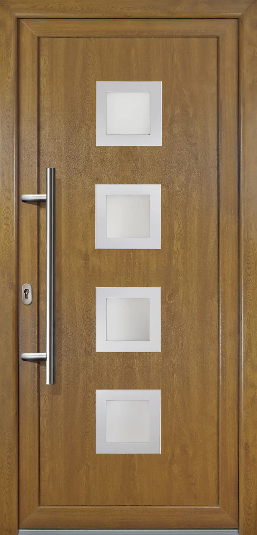 Meeth Haustür Signum PVC Exclusiv PVC Modell 84 98 x 200 cm, DIN links, Golden Oak