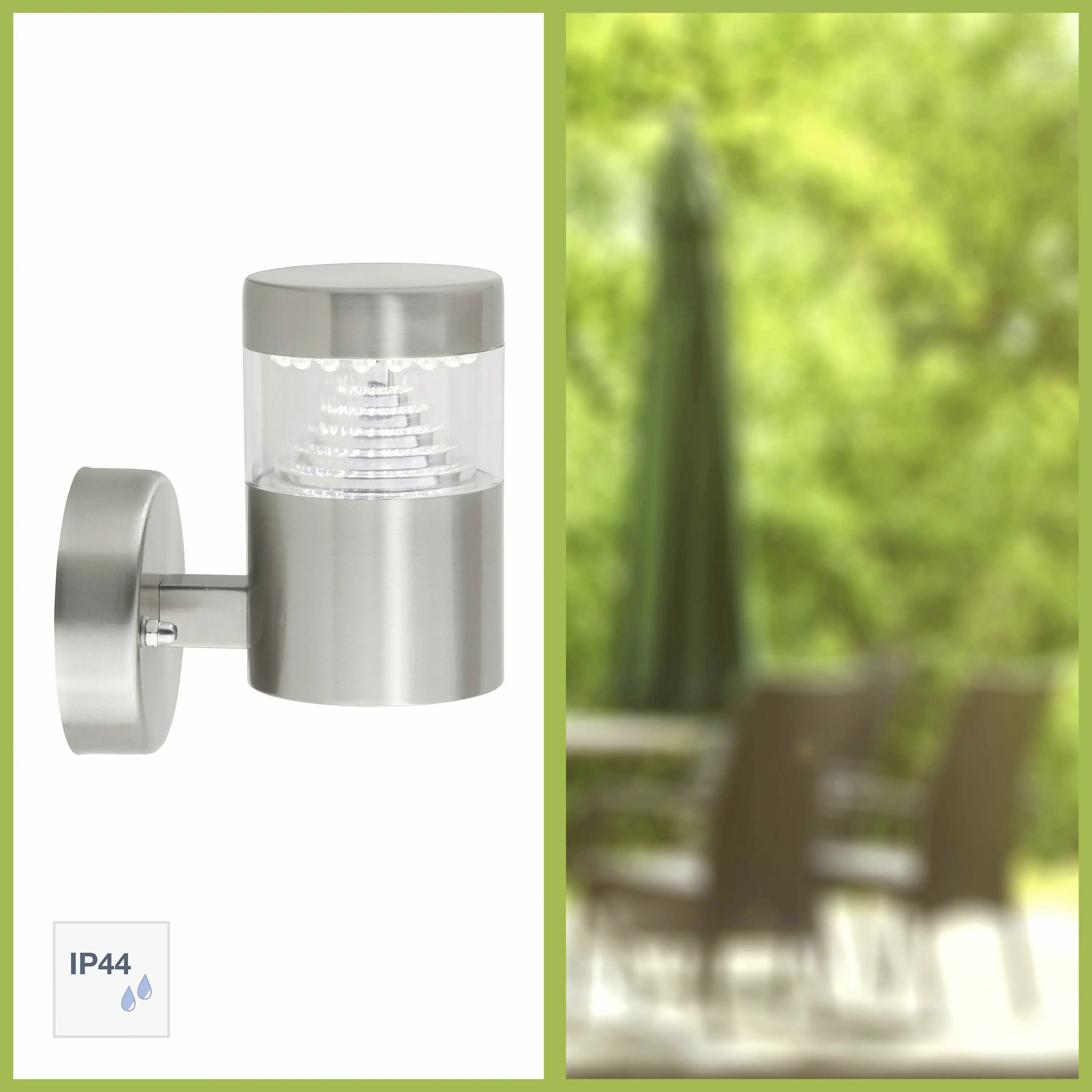 Brilliant LED Außen-Wandleuchte Avon edelstahl 15 x 7,5 cm 0,12 W, kw