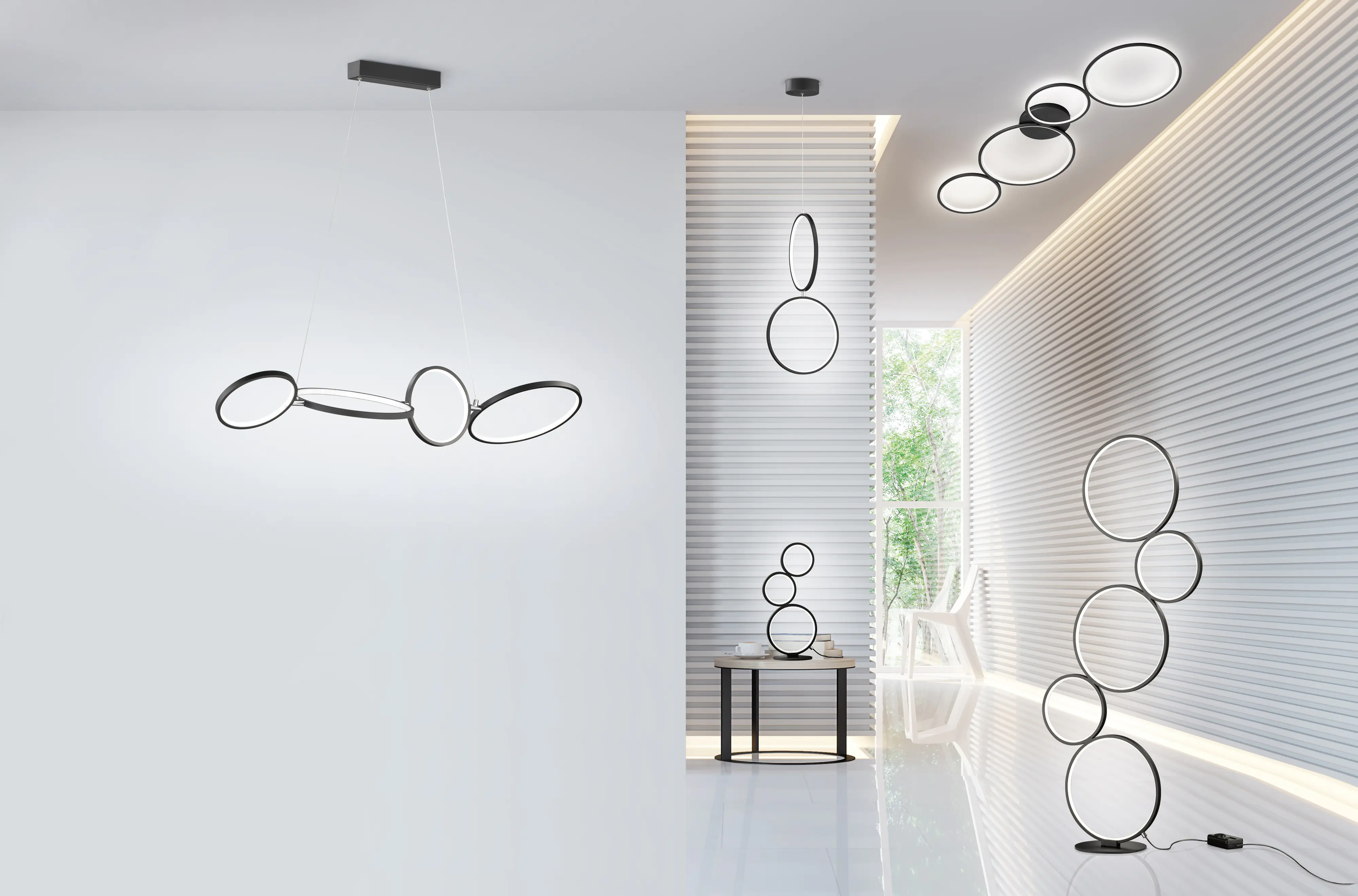 Trio LED Deckenleuchte Rondo schwarz matt