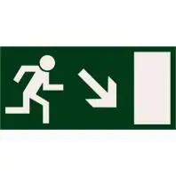 Hinweisschild Notausgang rechts unten