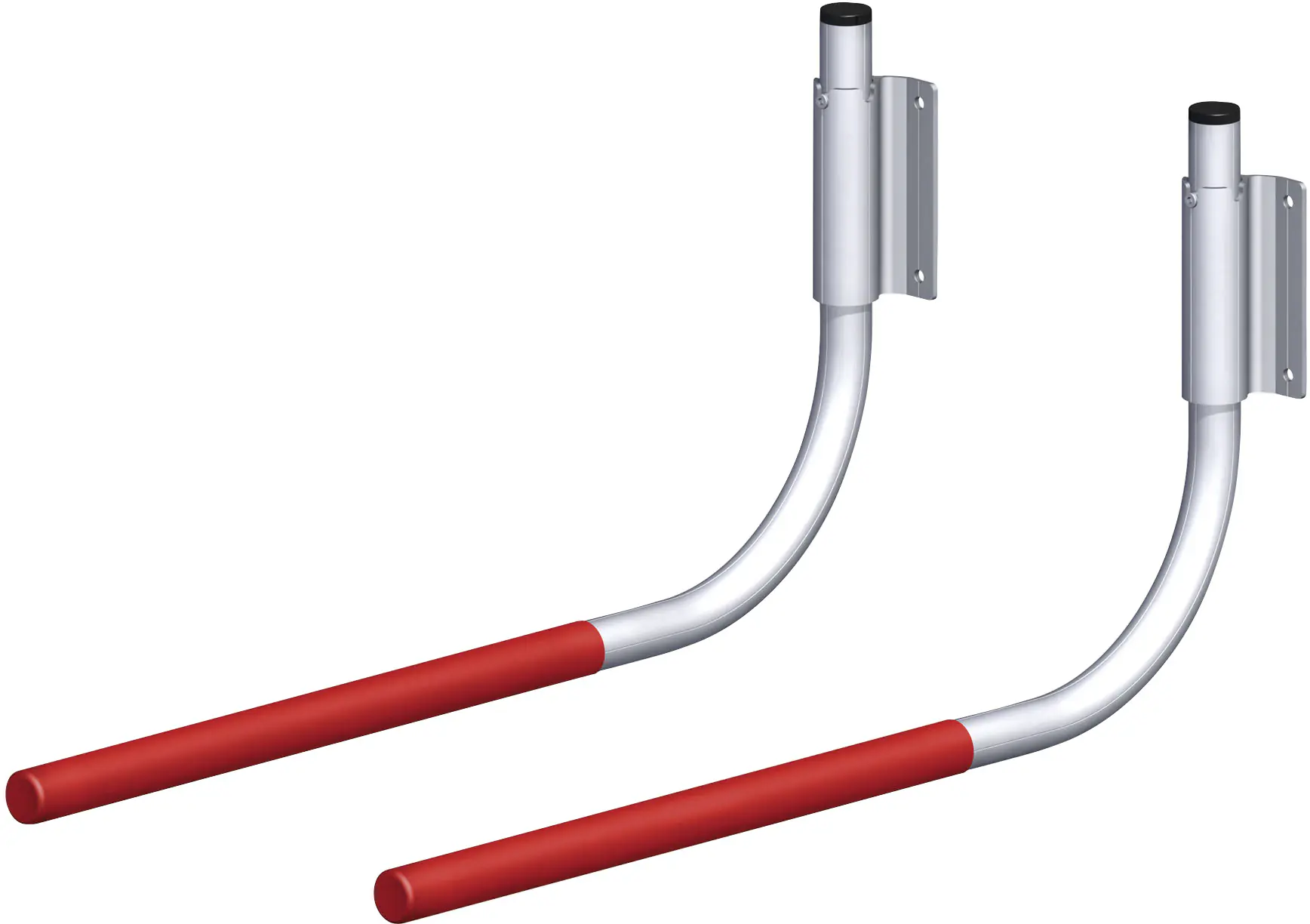 alfer Universal-Fahrradhalter, gummiert 550 x 270 mm Aluminium rot gummiert