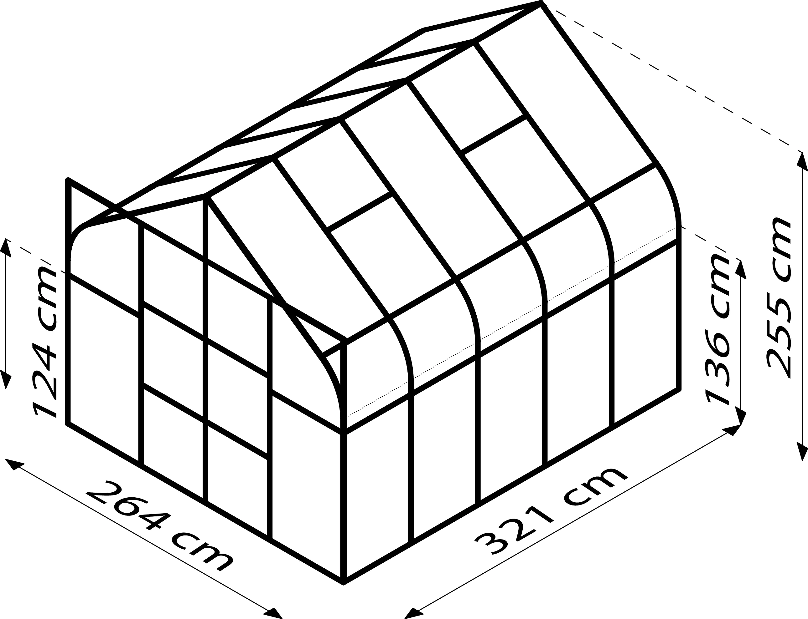 Vitavia Gewächshaus Dione 8300 264 x 321 cm 3 mm Sicherheitsglas