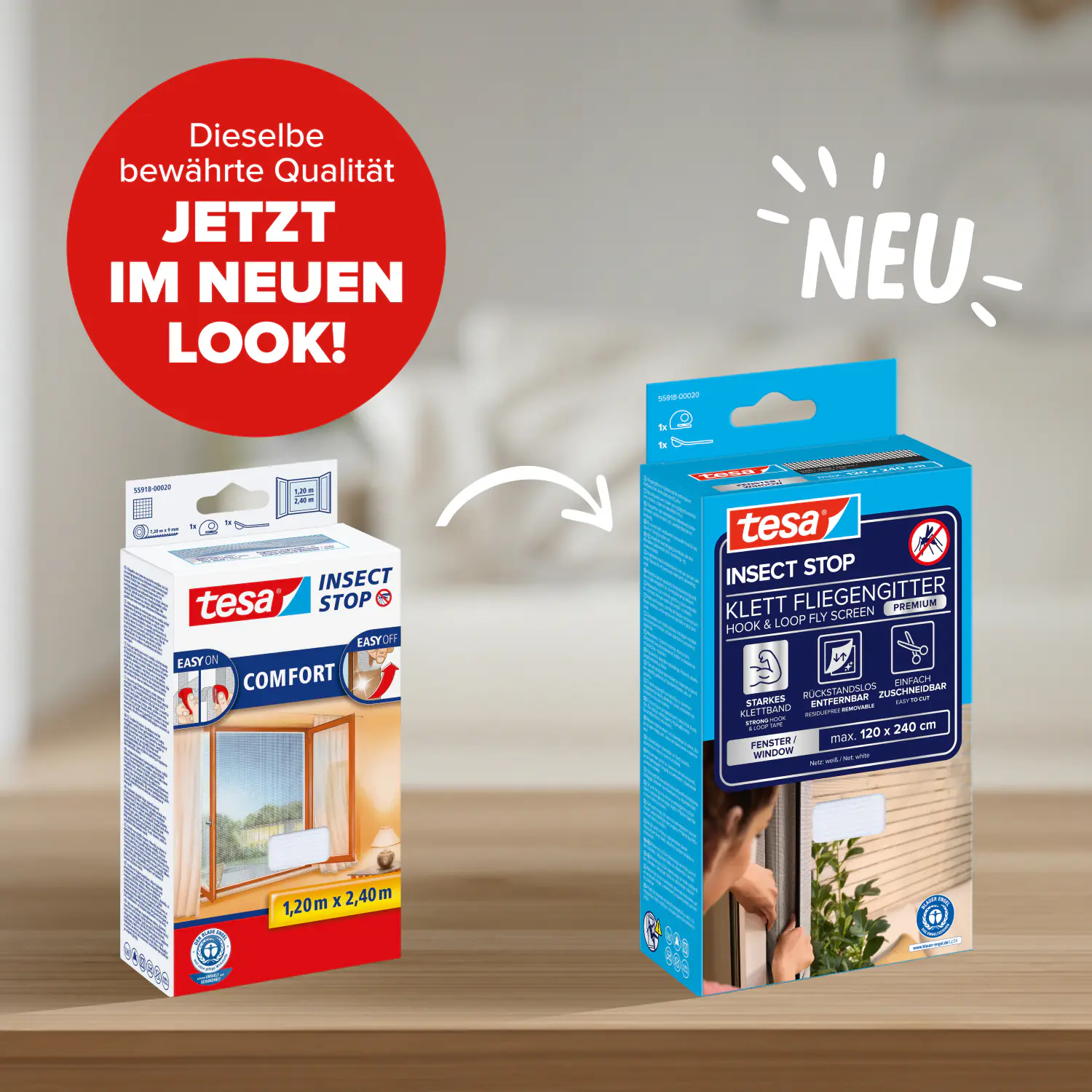 tesa Insektenschutz-Fenster COMFORT 120 x 240 cm weiß