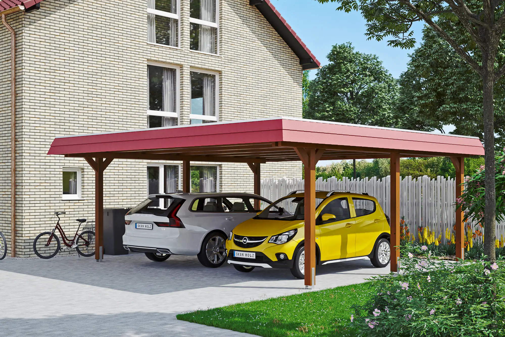 SKAN HOLZ Carport Wendland 630 x 637 cm mit Aluminiumdach