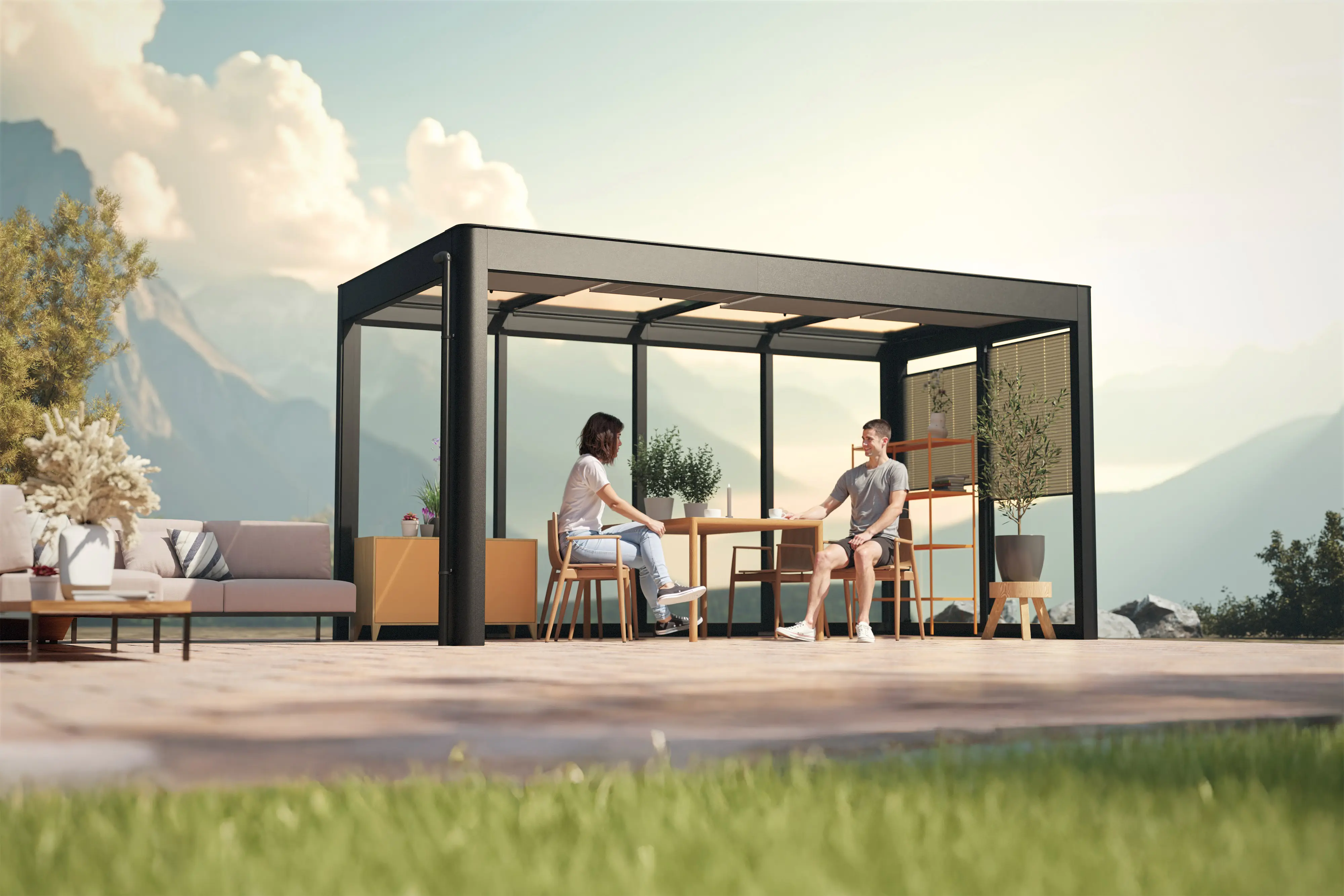 SunElements SunCover Gartenhaus Infinity 4.2 443 x 233 cm anthrazit-metallic