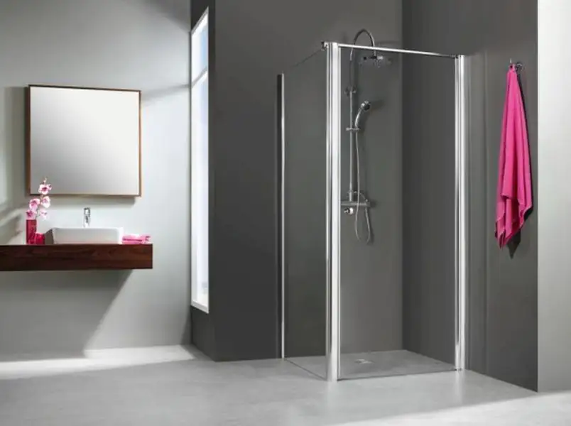 Breuer Elana Dusch-Drehtür für Seitenwand 90 cm, Alu silber, Klarglas hell, + CER-Beschichtung Breuer Elana Dusch-Drehtür für Seitenwand 90 cm, Alu silber, Klarglas hell, + CER-Beschichtung