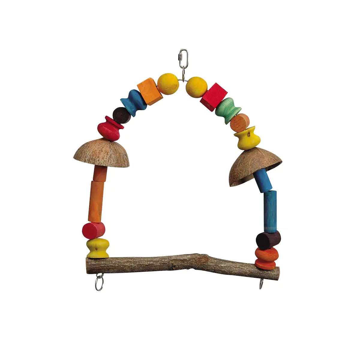 Ollesch Vogelspielzeug 58 cm Holzbogen natur-bunt