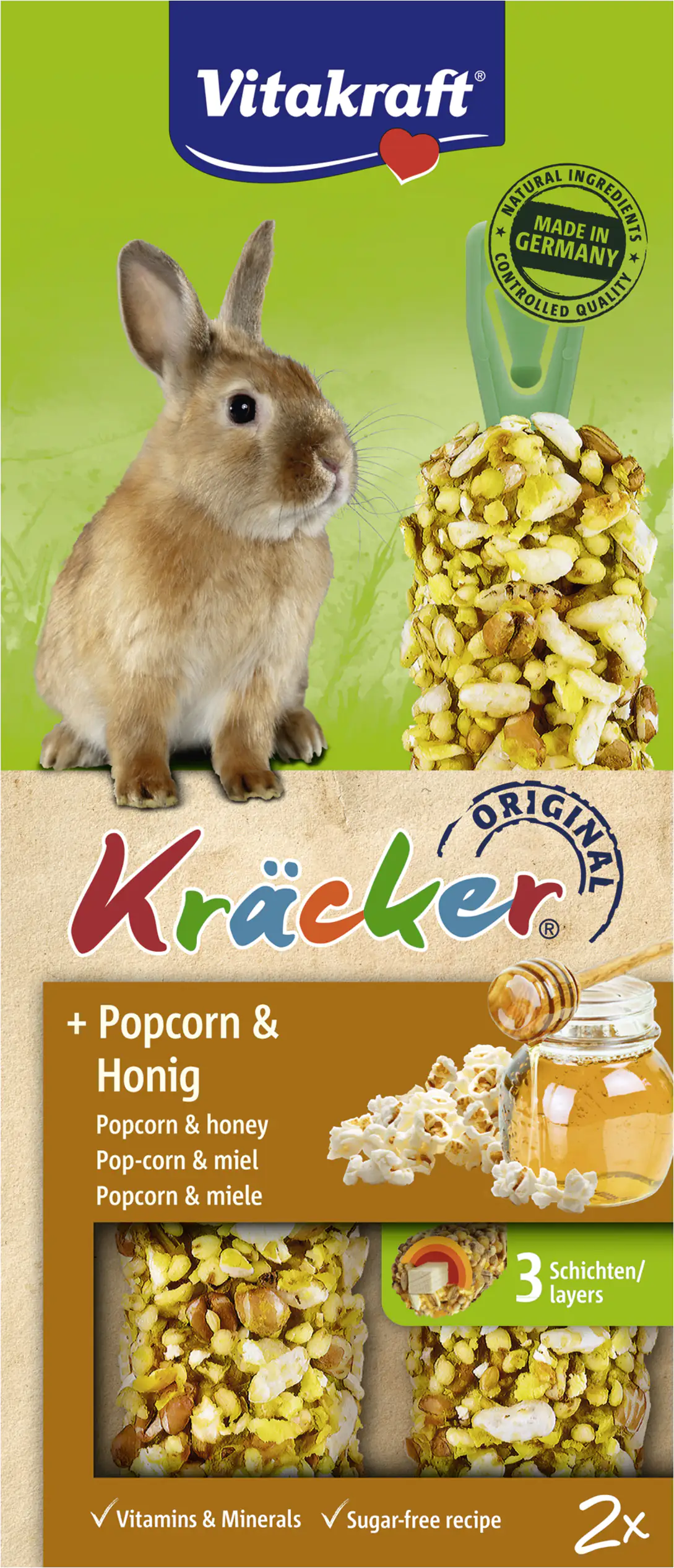 Vitakraft Kräcker® Popcorn & Honig 2 Stück / 100 g Vitakraft Kräcker® Popcorn & Honig 2 Stück / 100 g
