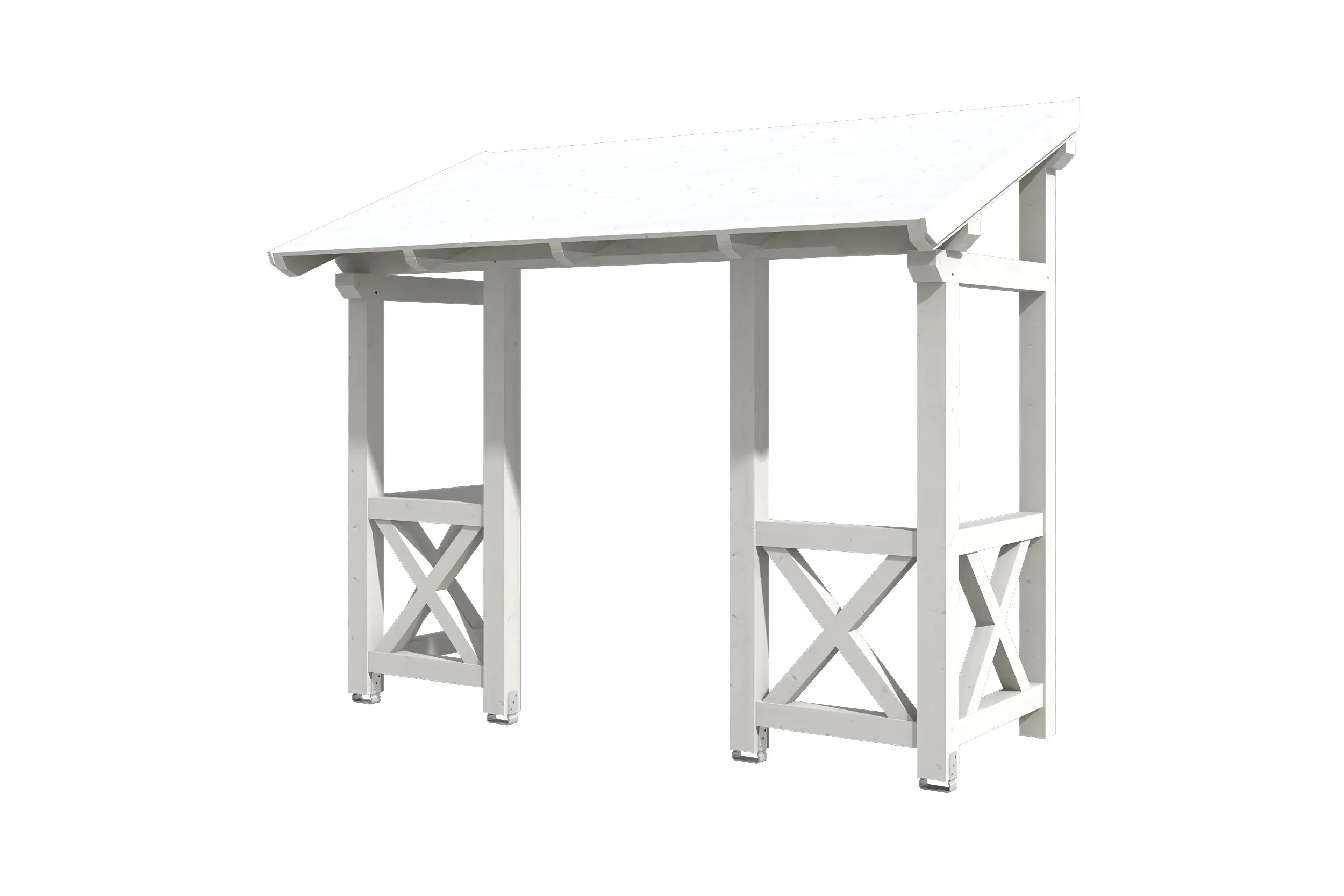 SKAN HOLZ Vordach Paderborn Typ 5 336 x 156 cm, lasiert in Weiß