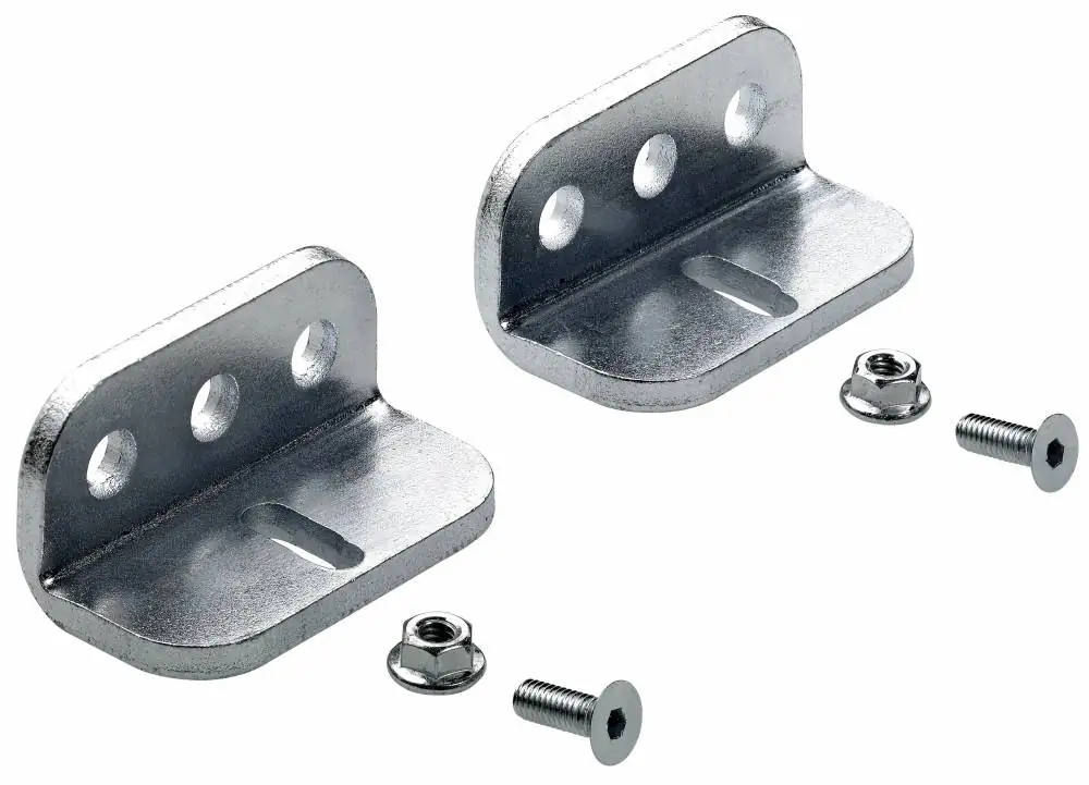 Hettich Wandwinkel für Schiebetürprofile Stahl, verzinkt, 2 Stück