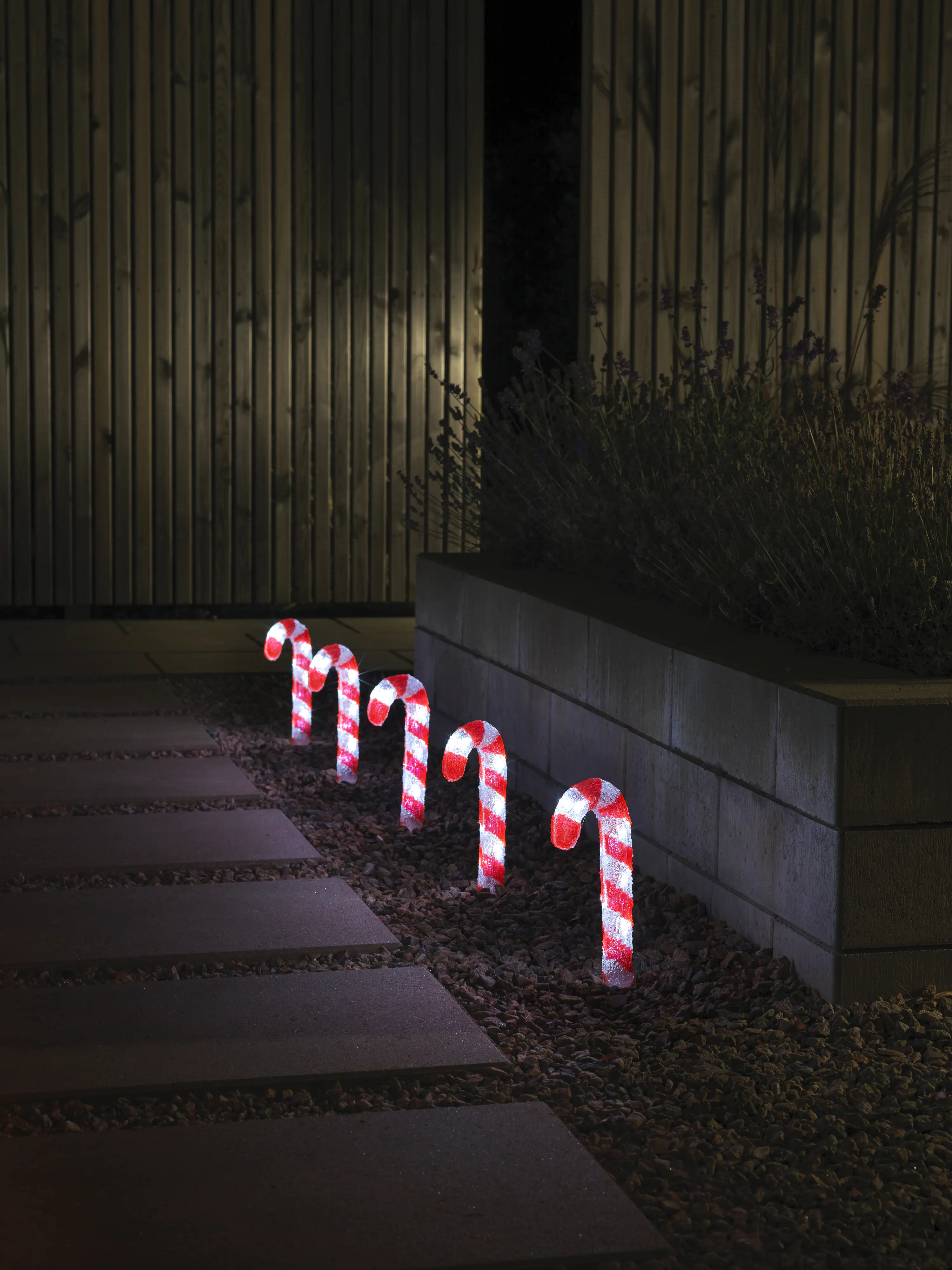 Konstsmide LED Acryl Zuckerstangen 5er-Set 40 kalt weiße Dioden