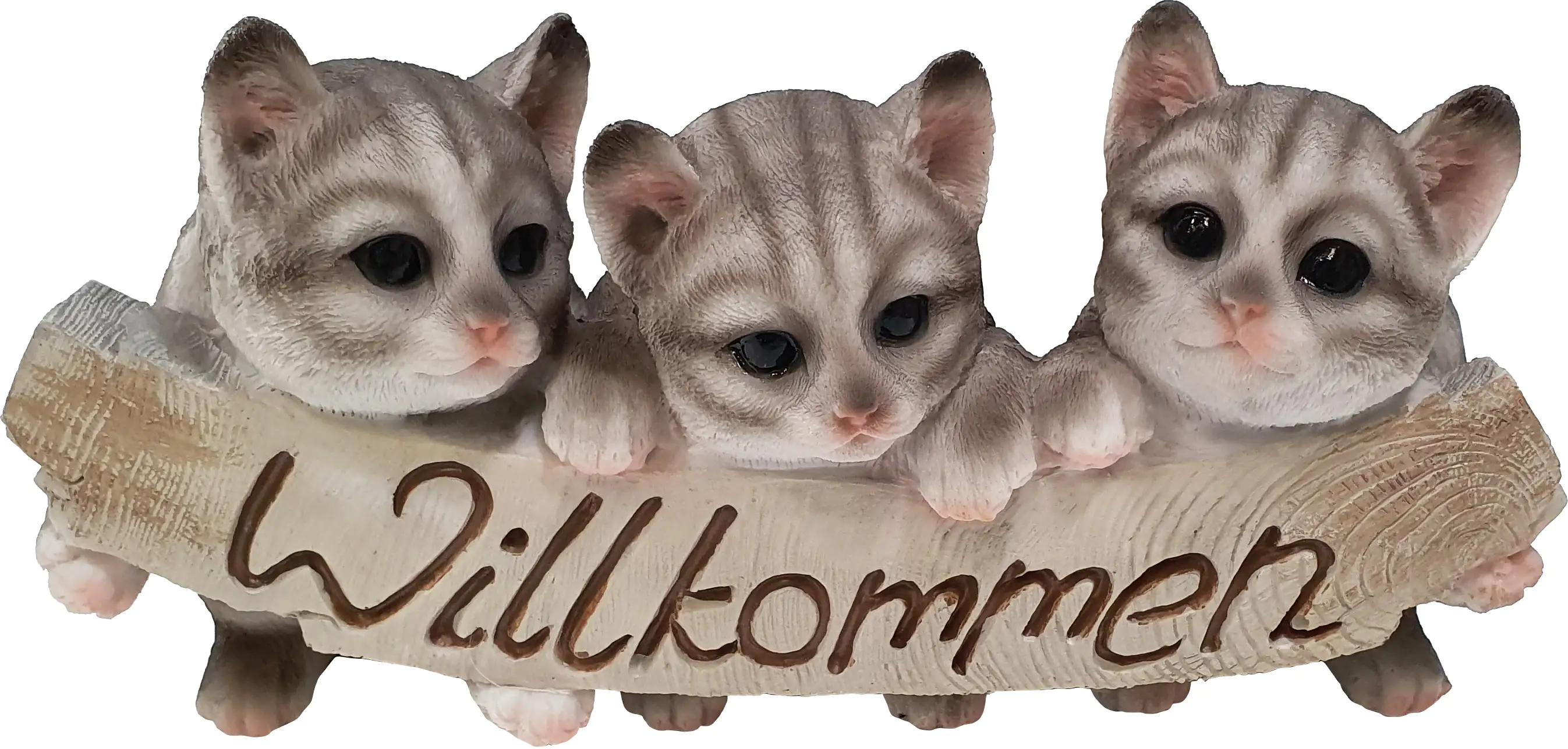 Dekofigur Katzen Willkommen 15 x 25 x 8 cm