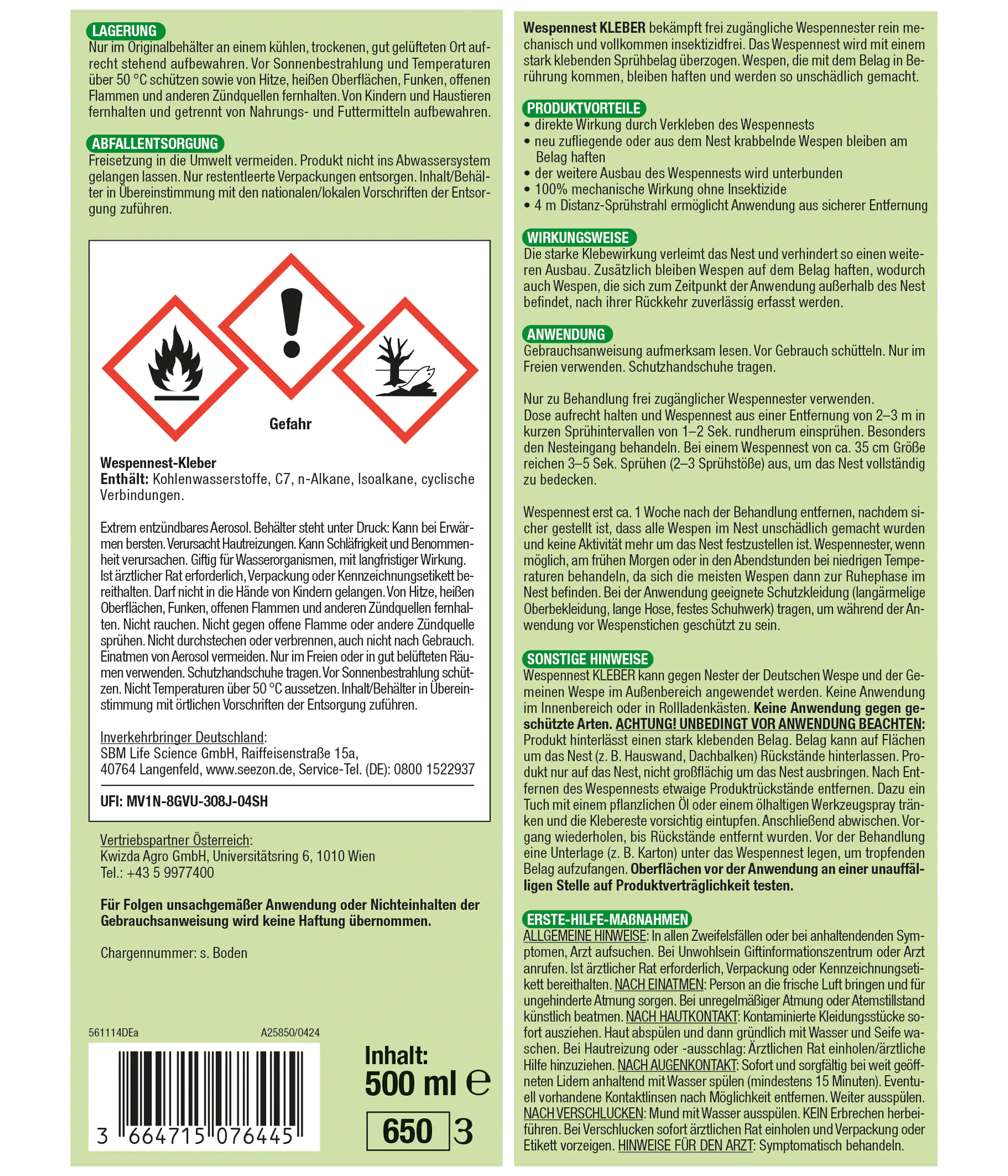 Protect Home Wespennest Kleber 500 ml Protect Home Wespennest Kleber 500 ml