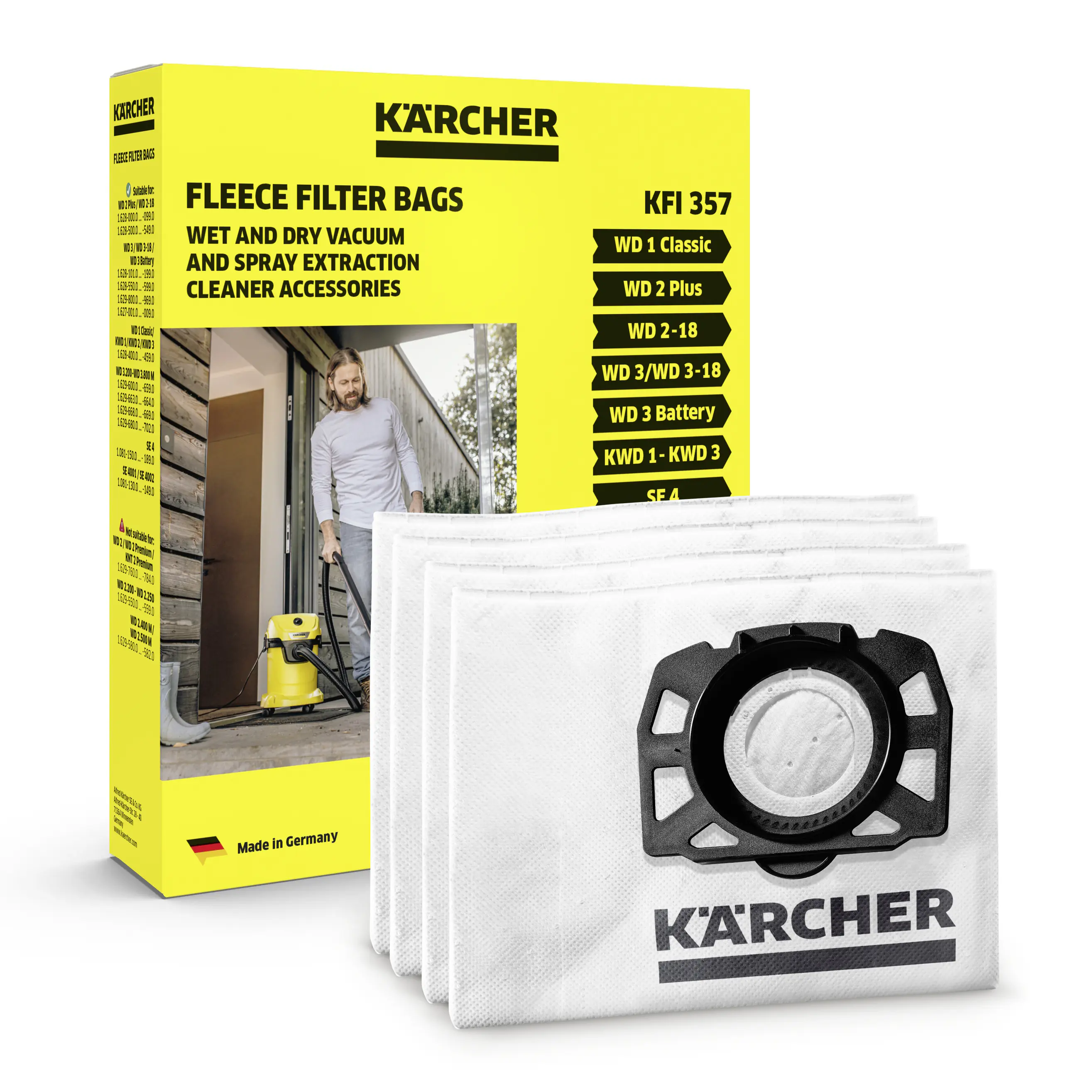 Kärcher Filterbeutel 4 Stück für WD3