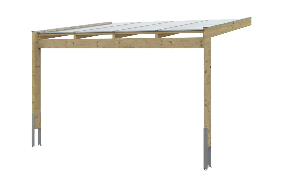 SKAN HOLZ Terrassenüberdachung Novara 450 x 359 cm, Leimholz, natur