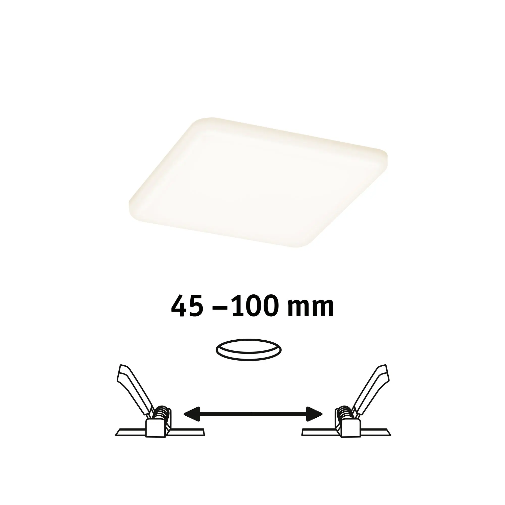 Paulmann Einbauleuchte LED Veluna Varifit eckig 12,5 cm 8,5 W satin
