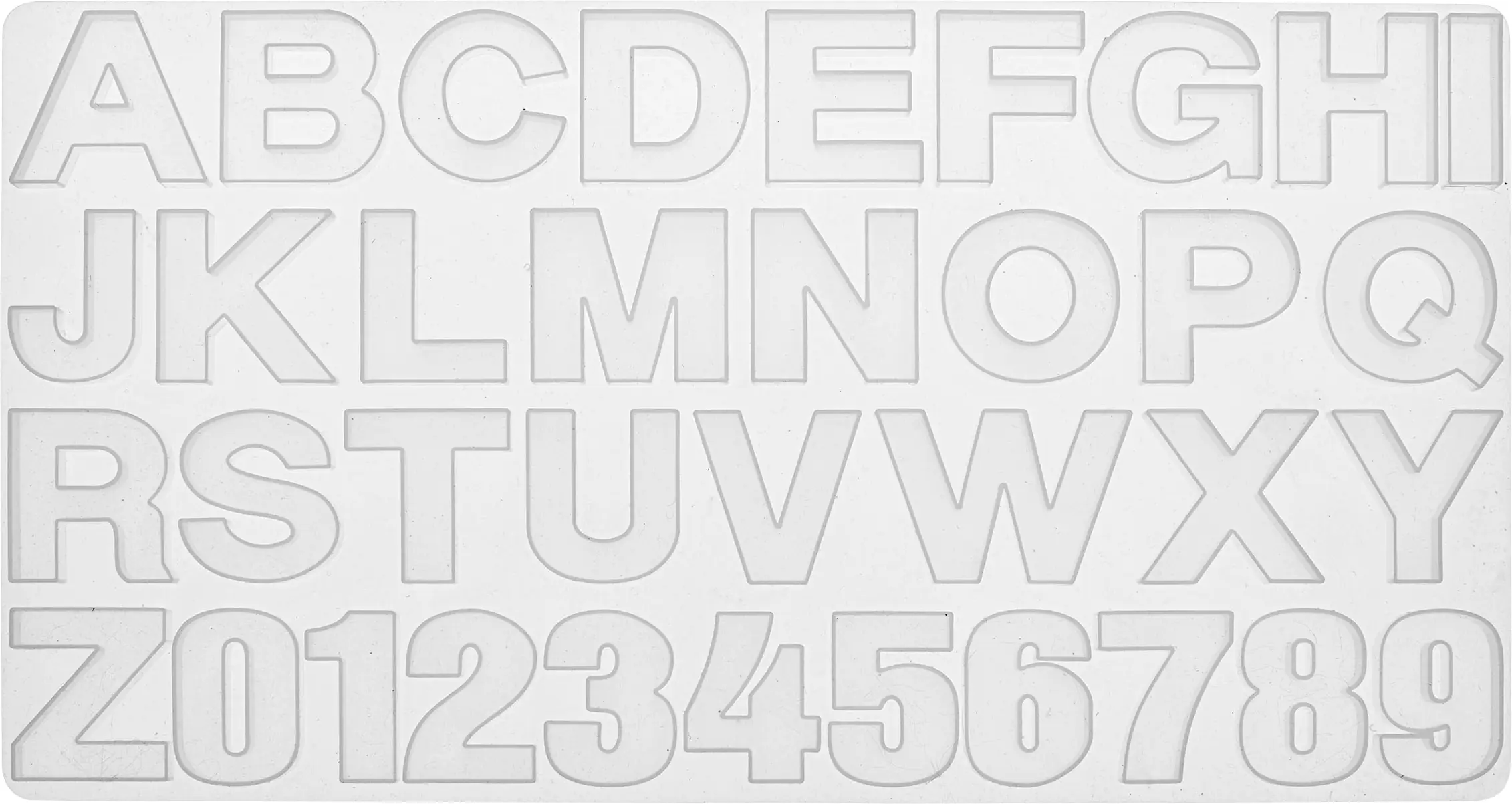 Glorex Silikon-Form 36 x 19 cm Buchstaben+Zahlen 36 tlg