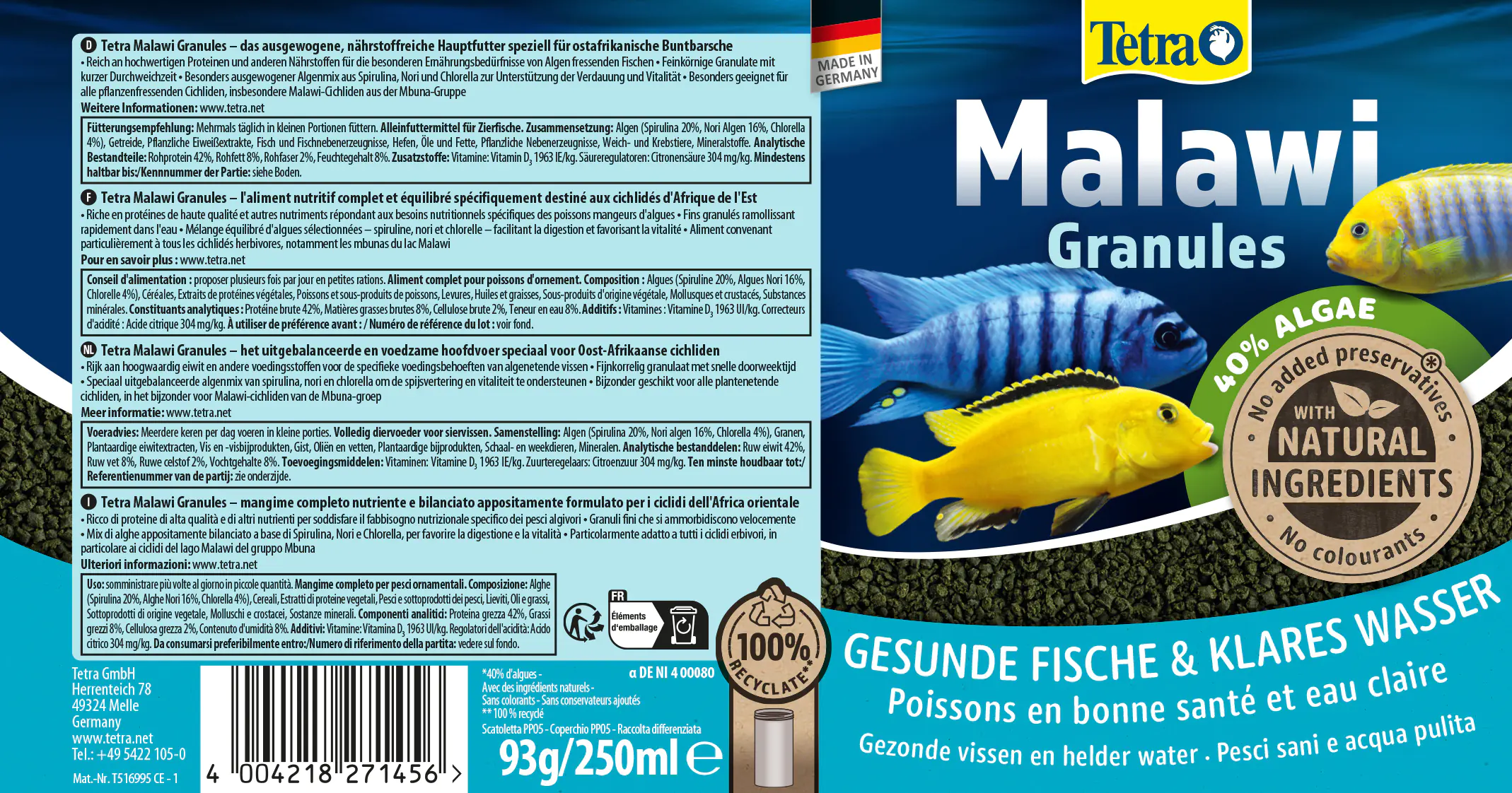 Tetra Malawi Granules 250 ml