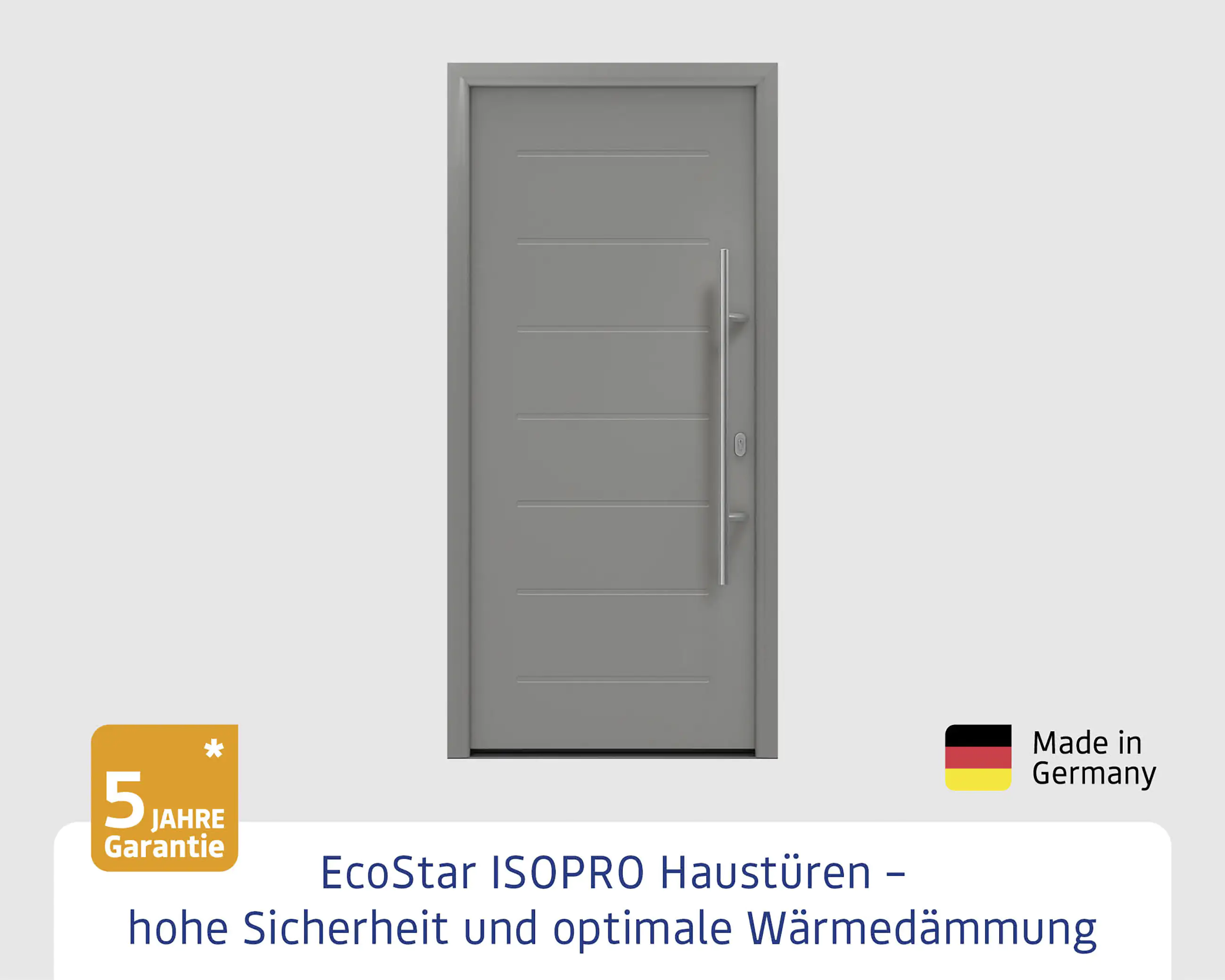 EcoStar Haustür ISOPRO IP 015 graualuminium 110 x 210 cm EcoStar Haustür ISOPRO IP 015 graualuminium 110 x 210 cm
