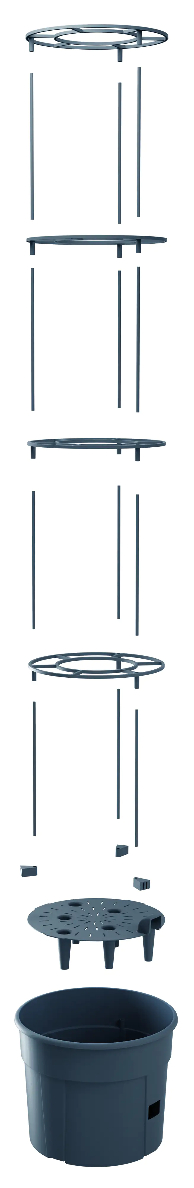 Tomatentopf aus Kunststoff anthrazit