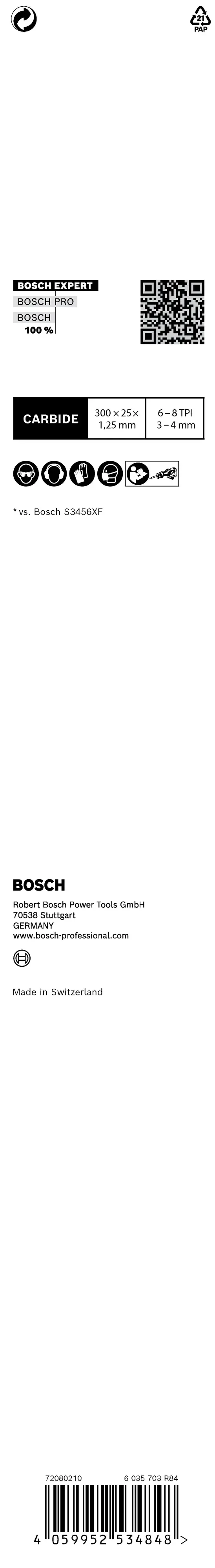 Bosch EXPERT Multi Material Säbelsägeblatt S1256XHM 