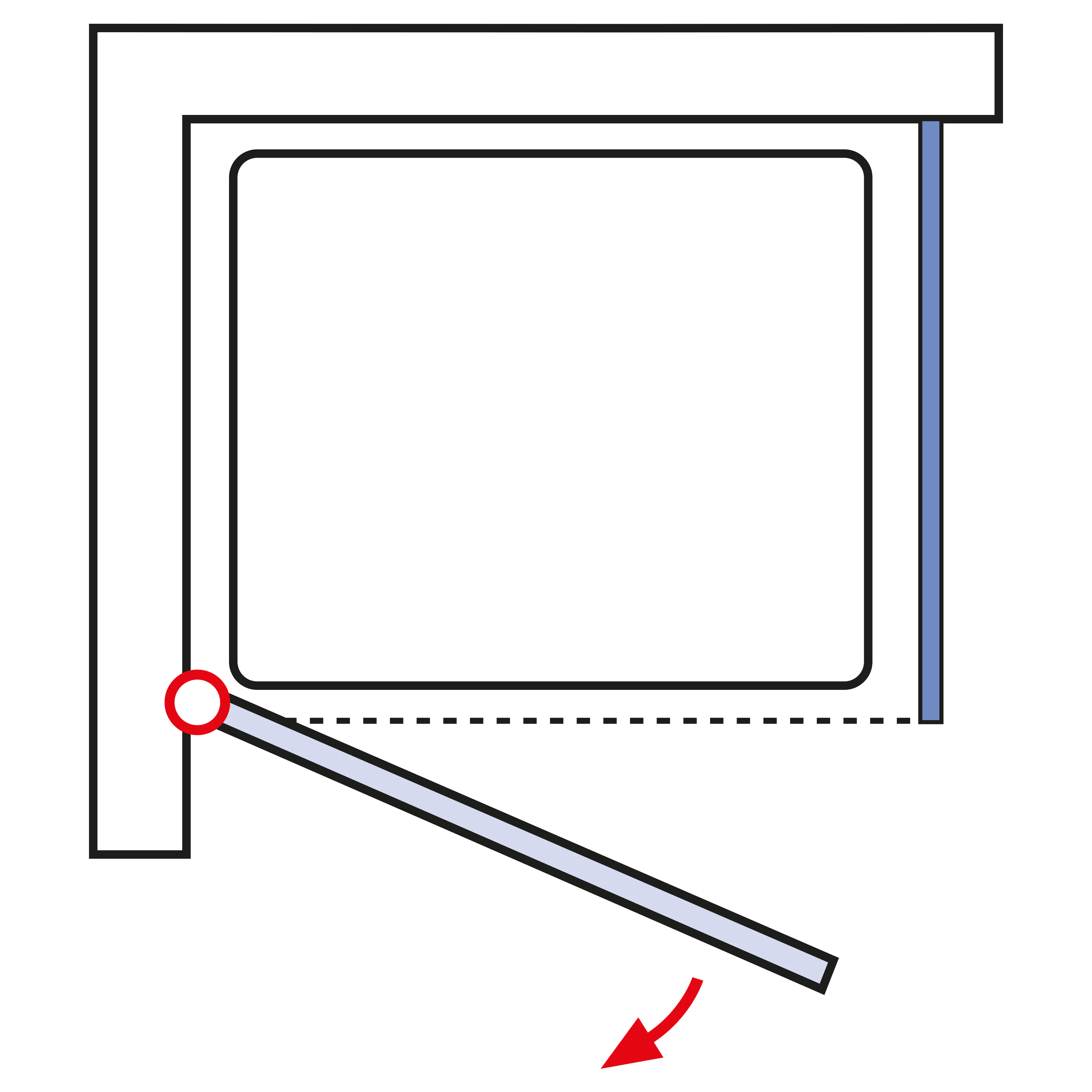 Schulte Drehtür Seitenwand Duschwanne 80 x 80 x 180 cm Sunny