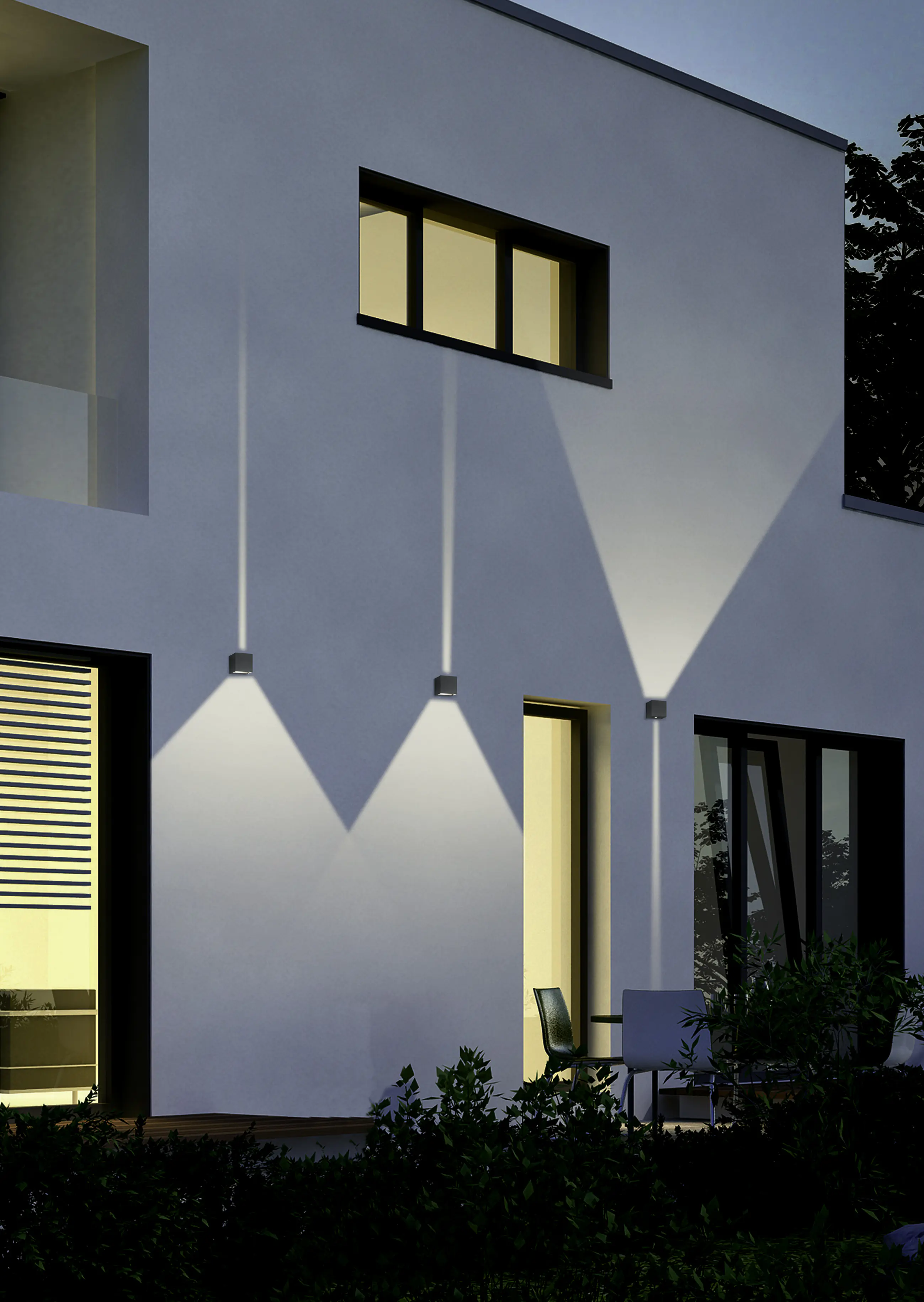 Trio Leuchten LED Außen-Wandleuchte Adaja anthrazit Up- & Downlight