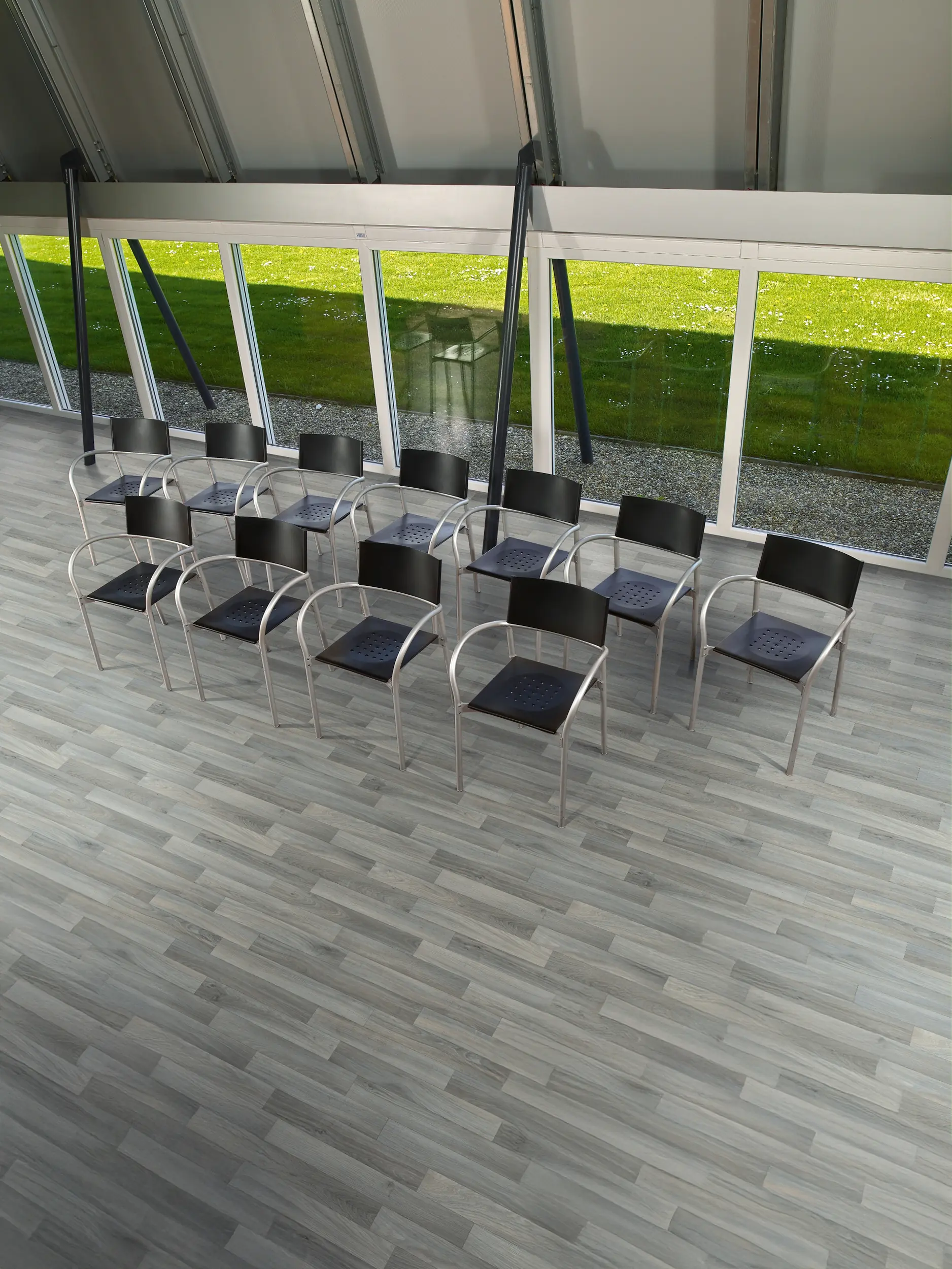 Bodenbelag Vinyl Trail Holzoptik, grau, 4 m breit