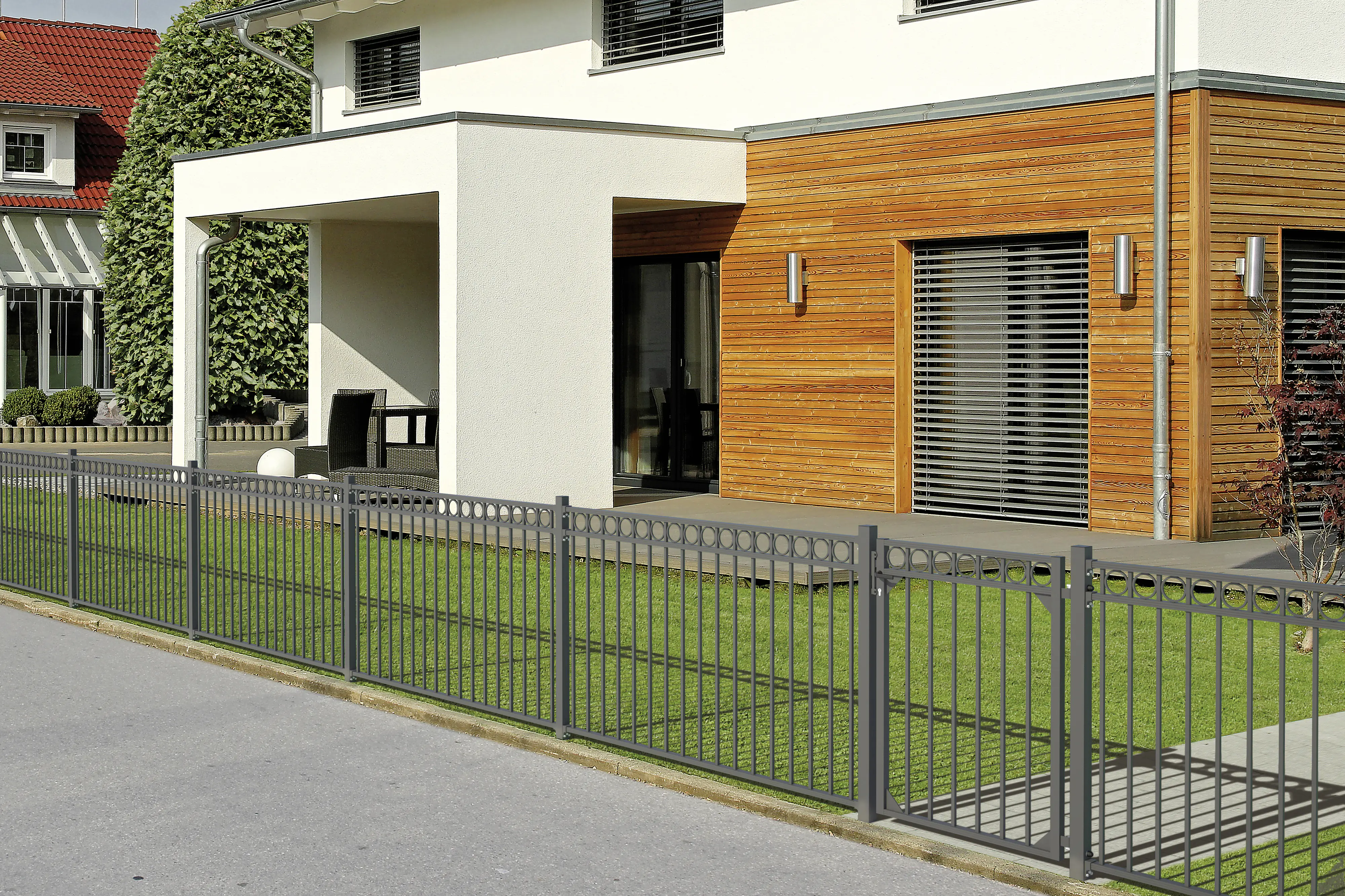 Alberts Komplettset Zaun Circle 2 m 120 cm anthrazit zE