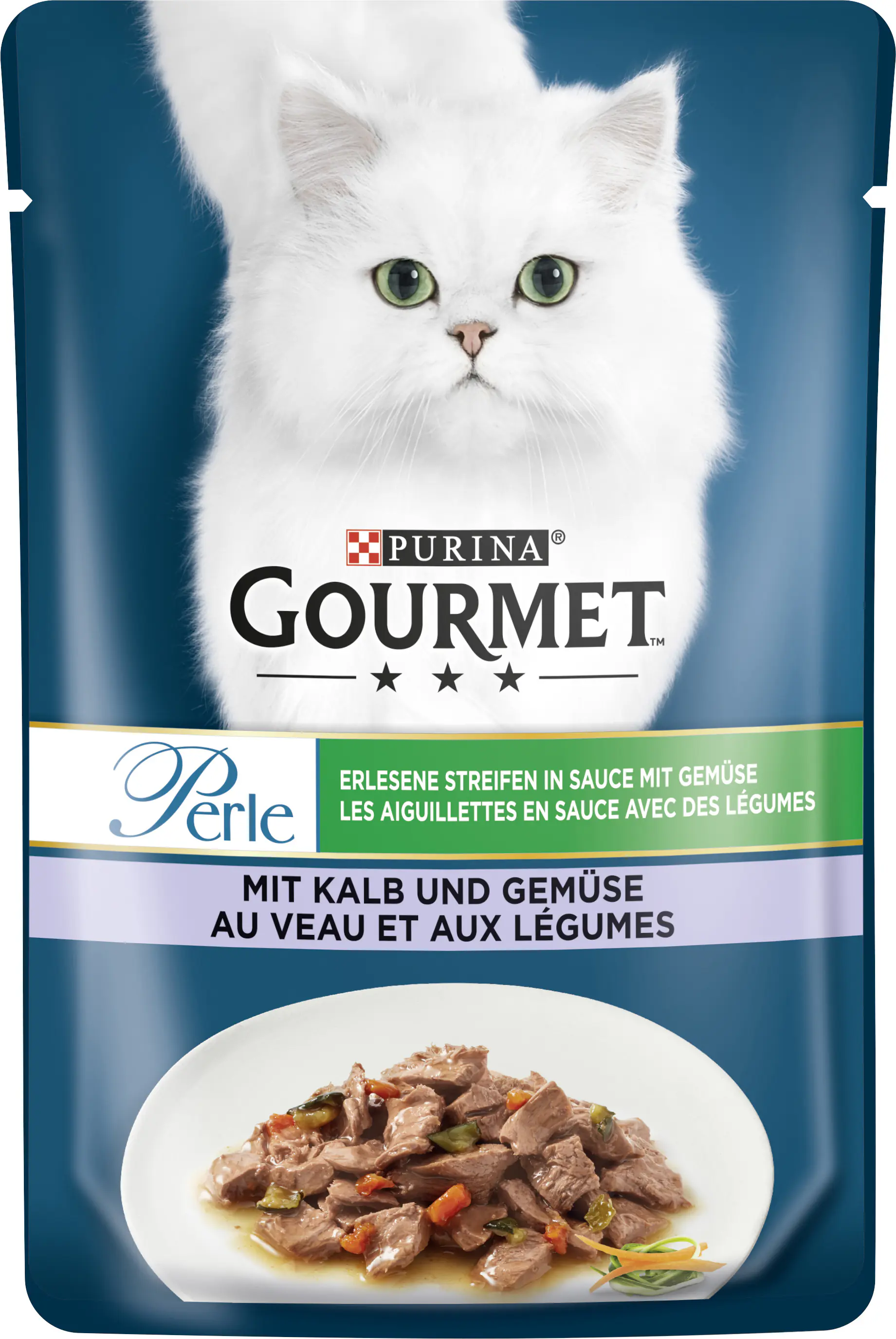 Gourmet Perle Erlesene Streifen mit Kalb und Gemüse 85 g Gourmet Perle Erlesene Streifen mit Kalb und Gemüse 85 g