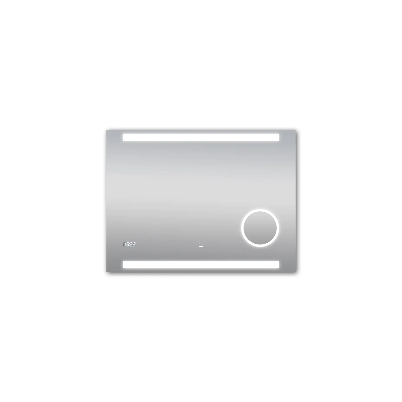 DSK LED Lichtspiegel Silver Rey 80x60 cm